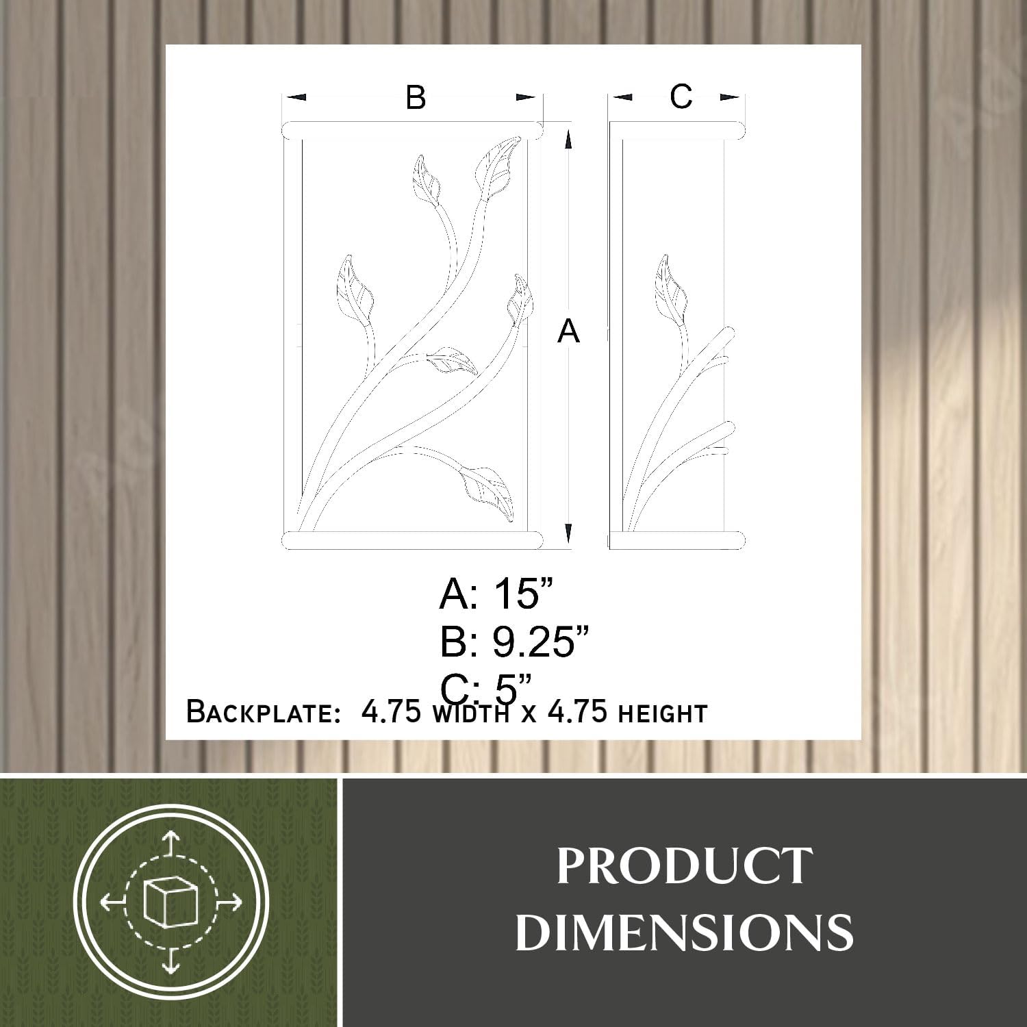 VAXCEL Vine 2 Light Black Rustic Flush Wall Sconce Amber Glass