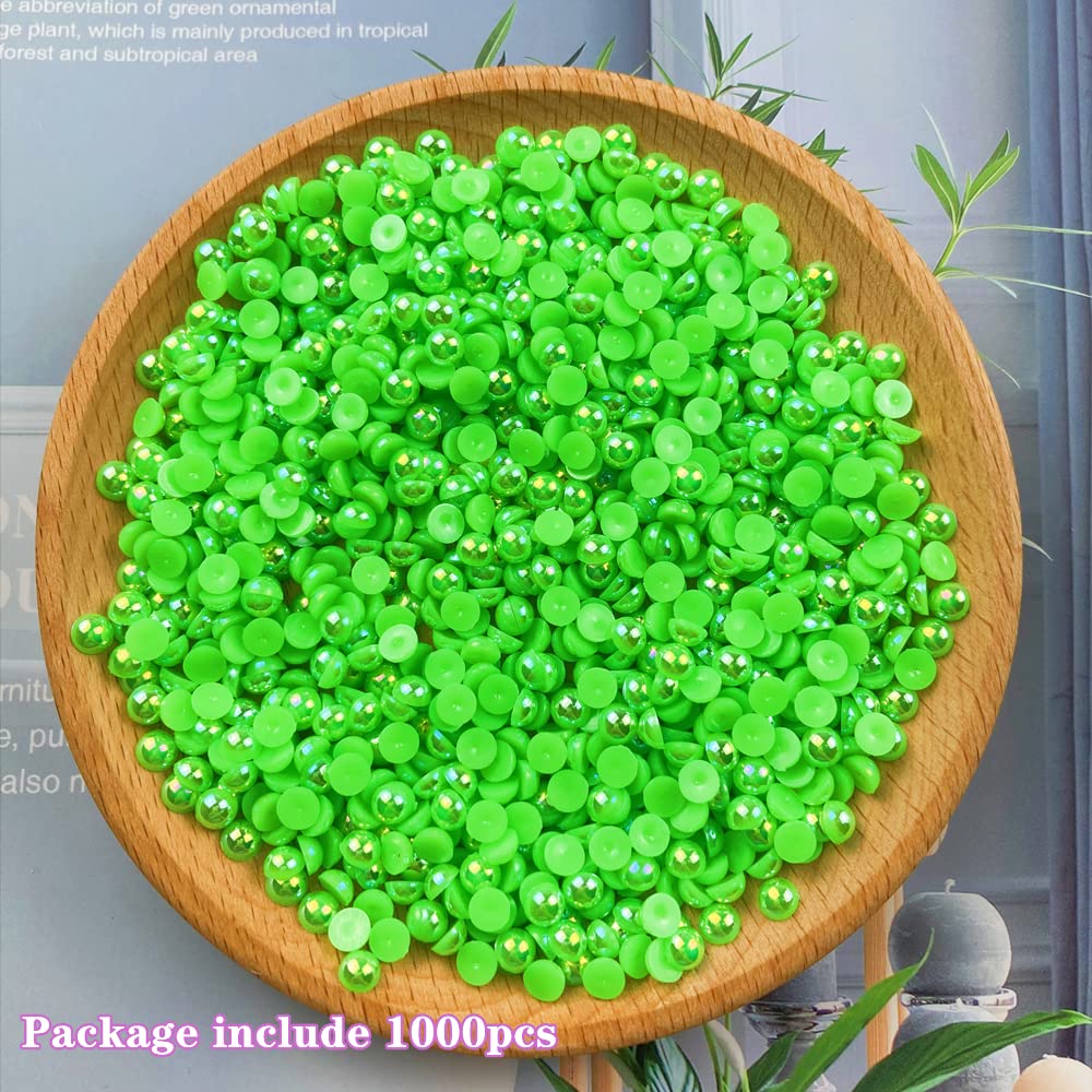 5600 Perles à Dos Plat Vert Foncé – Mélange De Tailles Pour DIY Et Artisanat – Plastique