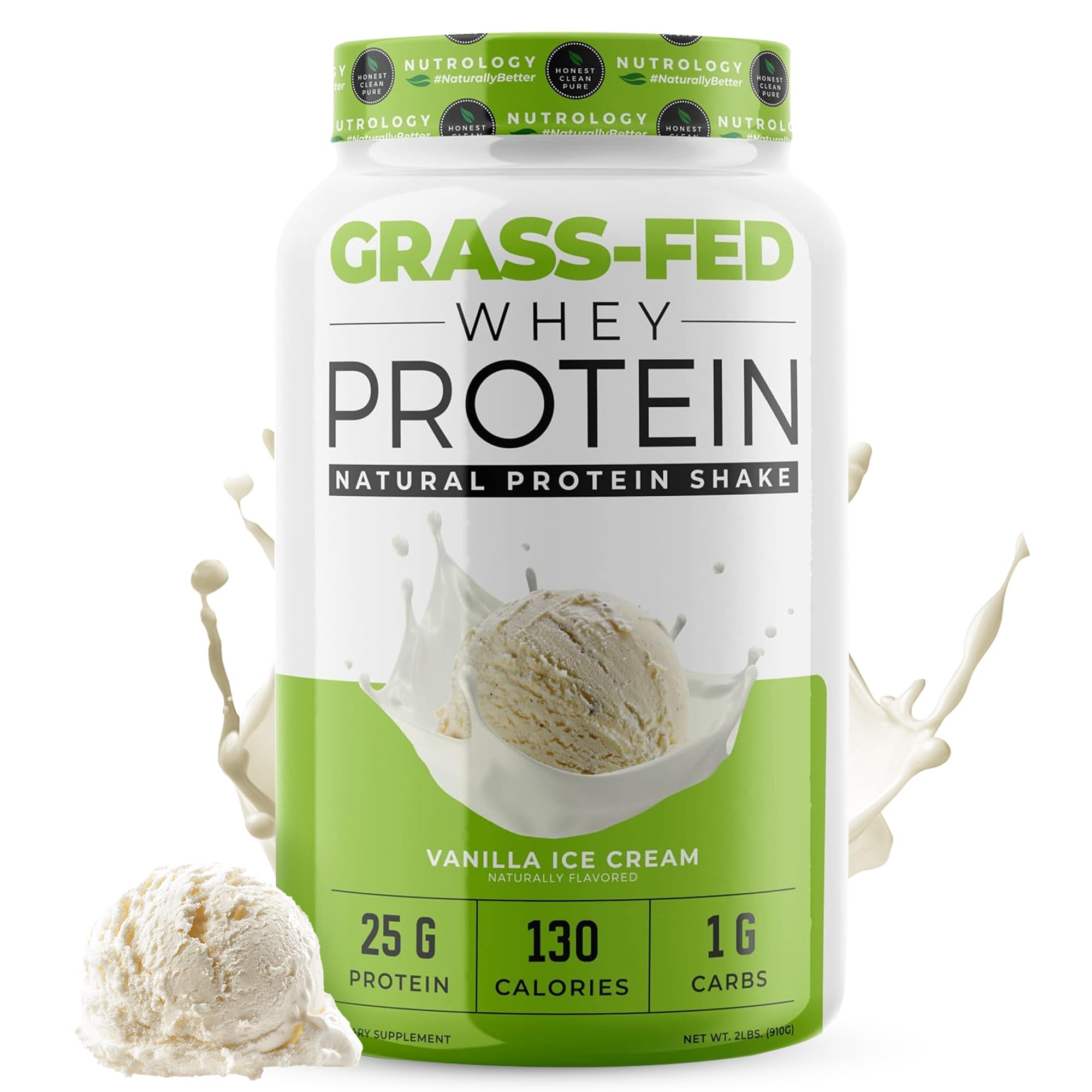 Nutrology Whey Protein em Pó para Nutrição Esportiva, sabor baunilha, 25 g por porção, 28 porções, 896 g