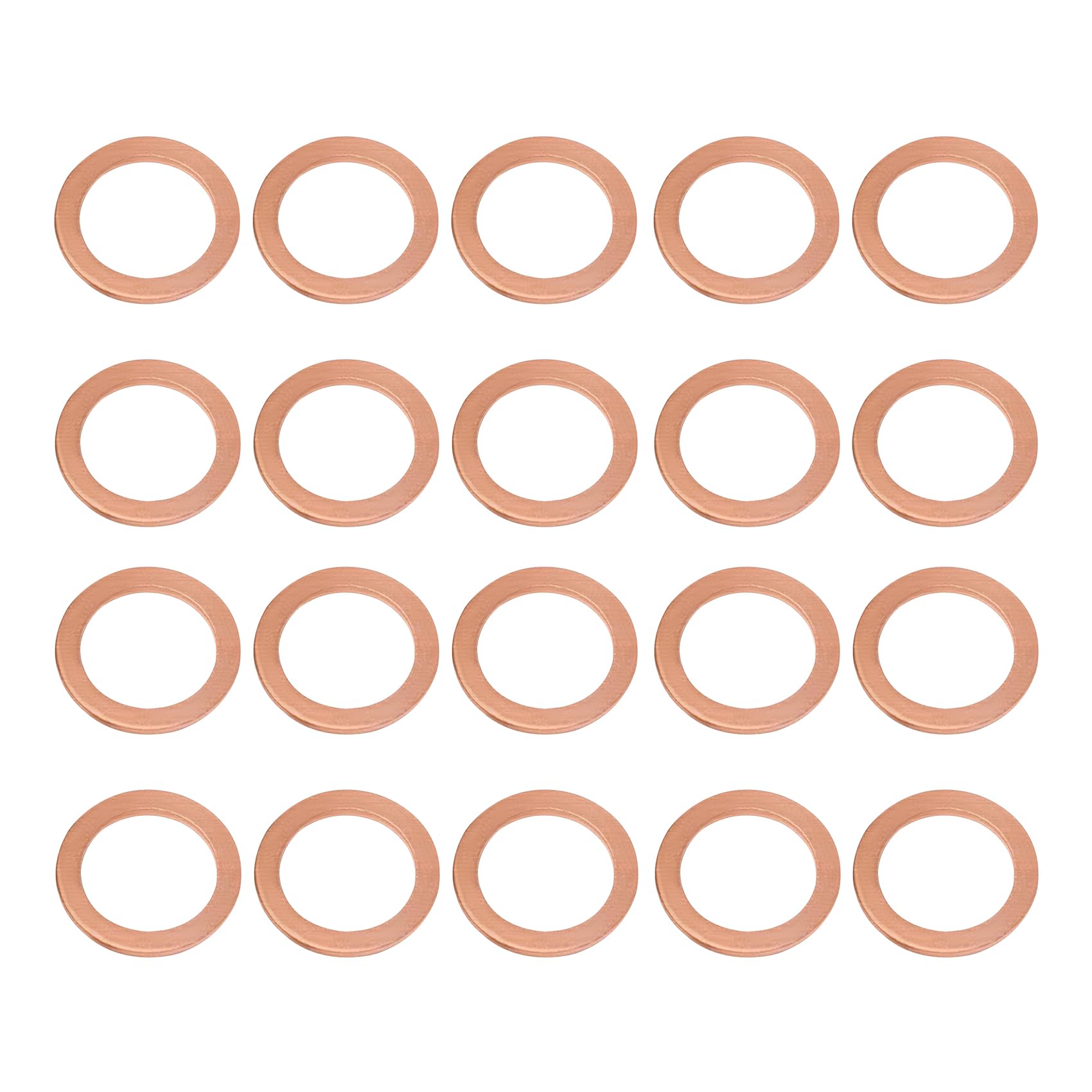 20PCS Oil Drain Plug Gasket, 14mm Cooper Crush Washer Oil Sealing Gaskets, Car Accessories Automotive Replacement Drain Plug Gaskets Compatible with OEM PN Part 007603-014106