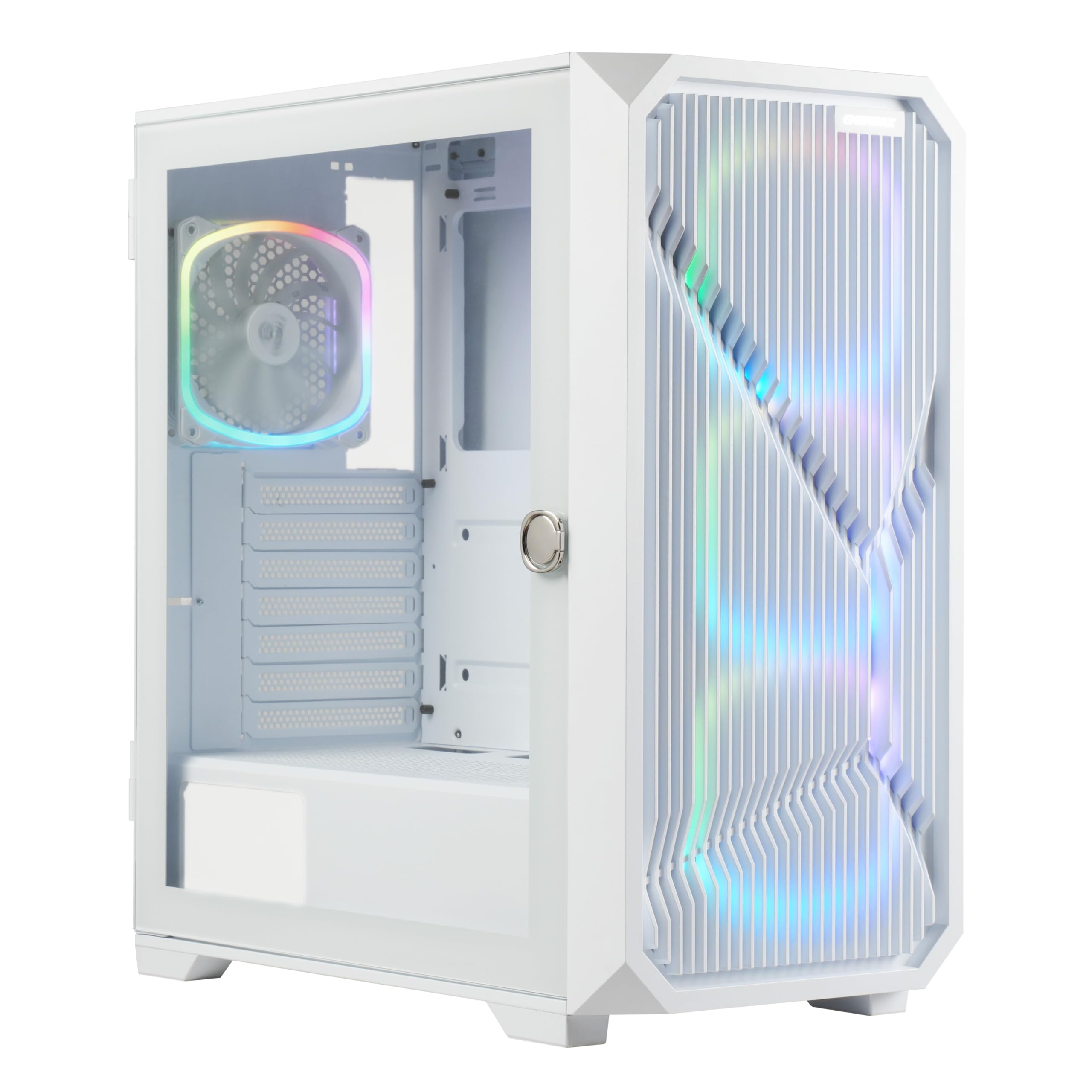 Enermax ENERPAZO EP237 - ATX Mid Tower Gaming Computer Case - Includes 4 x SquA R.G.B White PWM 12 cm Fans - 2 x USB3.2 Gen1-1x USB2.0; ECA-EP237-WW-ARGB