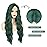 WECAN Green Wigs For Women Long Wavy Synthetic Halloween Wig Cosplay Daily Party Use Heat-Resistant Fiber Wig