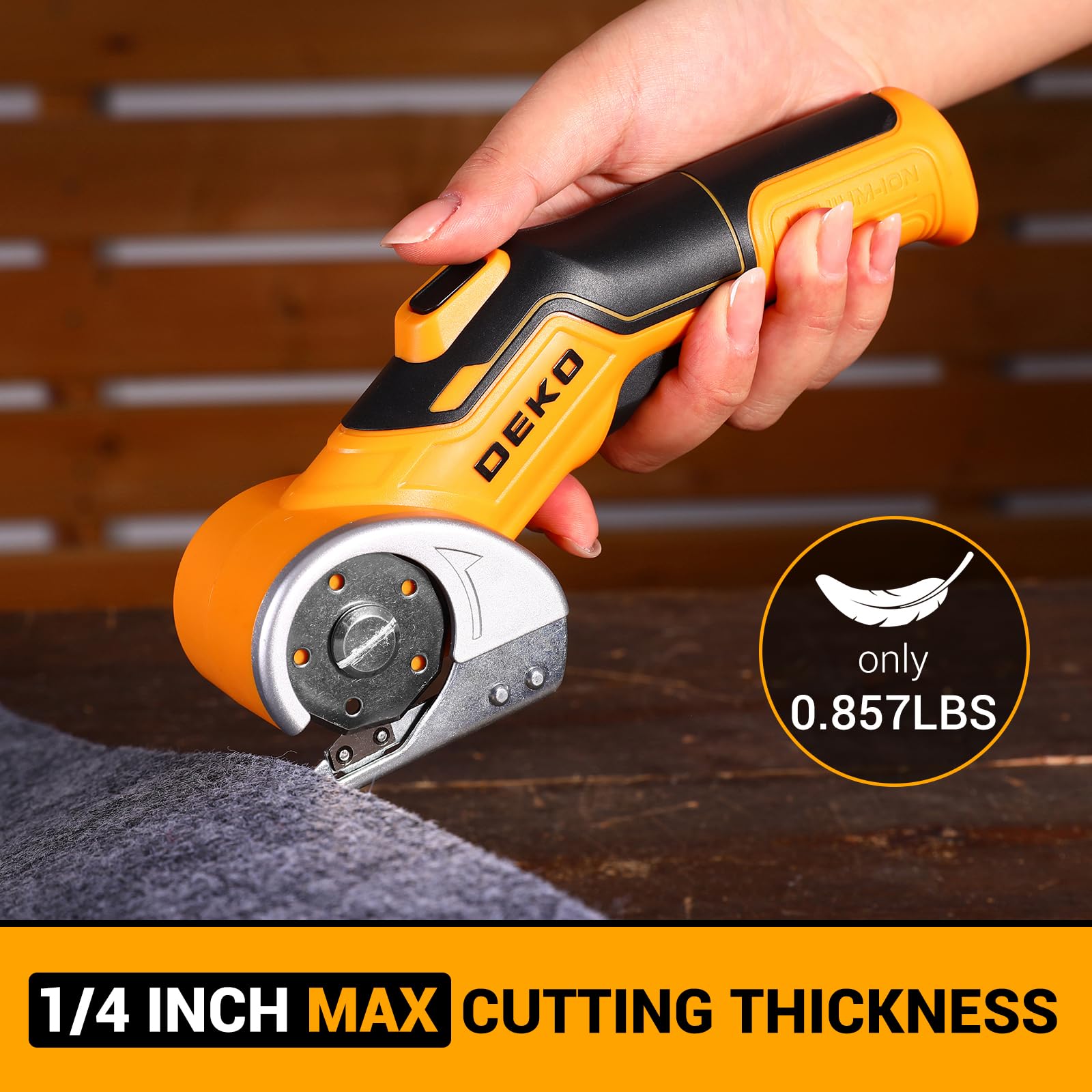 DEKOPRO 4V Electric Scissors - Cordless Cardboard Cutter -8