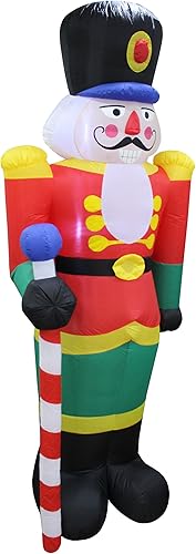 Miniatura 3 de Soldado de cascanueces inflable de Navidad iluminado de 6 pies de alto, luces LED, decoración de vacaciones para interiores y exteriores, decoración