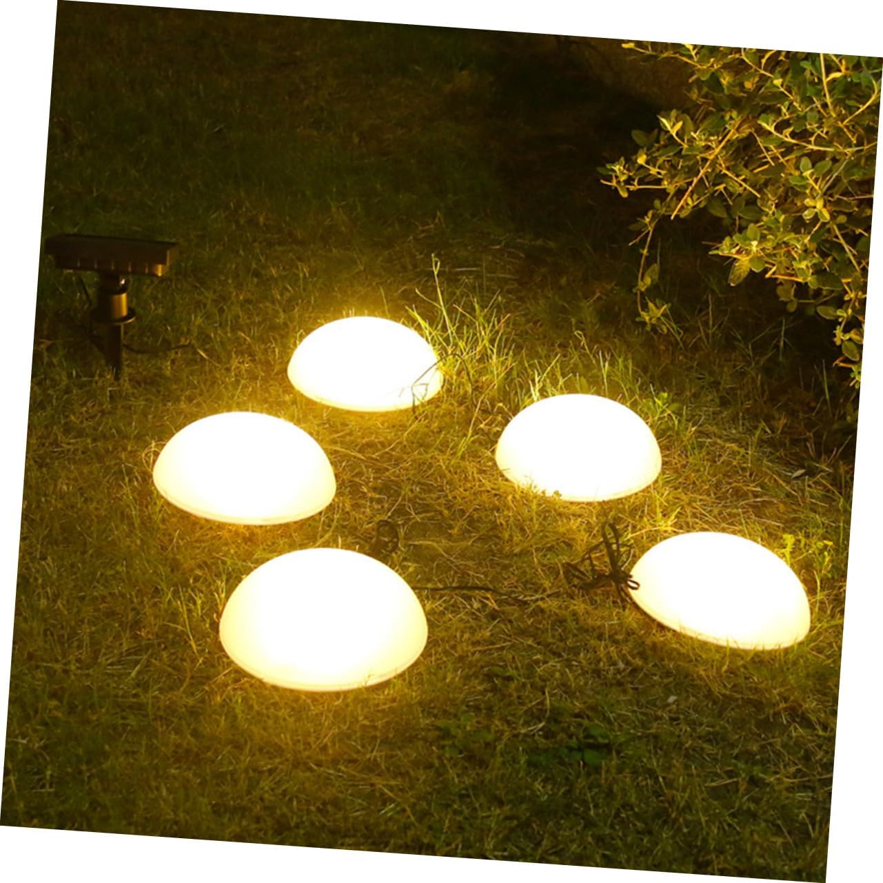 Solar Powered Hemisphere Ground Inserted Lamp Warm Light Solar Garden Light for Park Decor Outdoor Landscape Lighting Romantic Patio Illumination Wire Accent