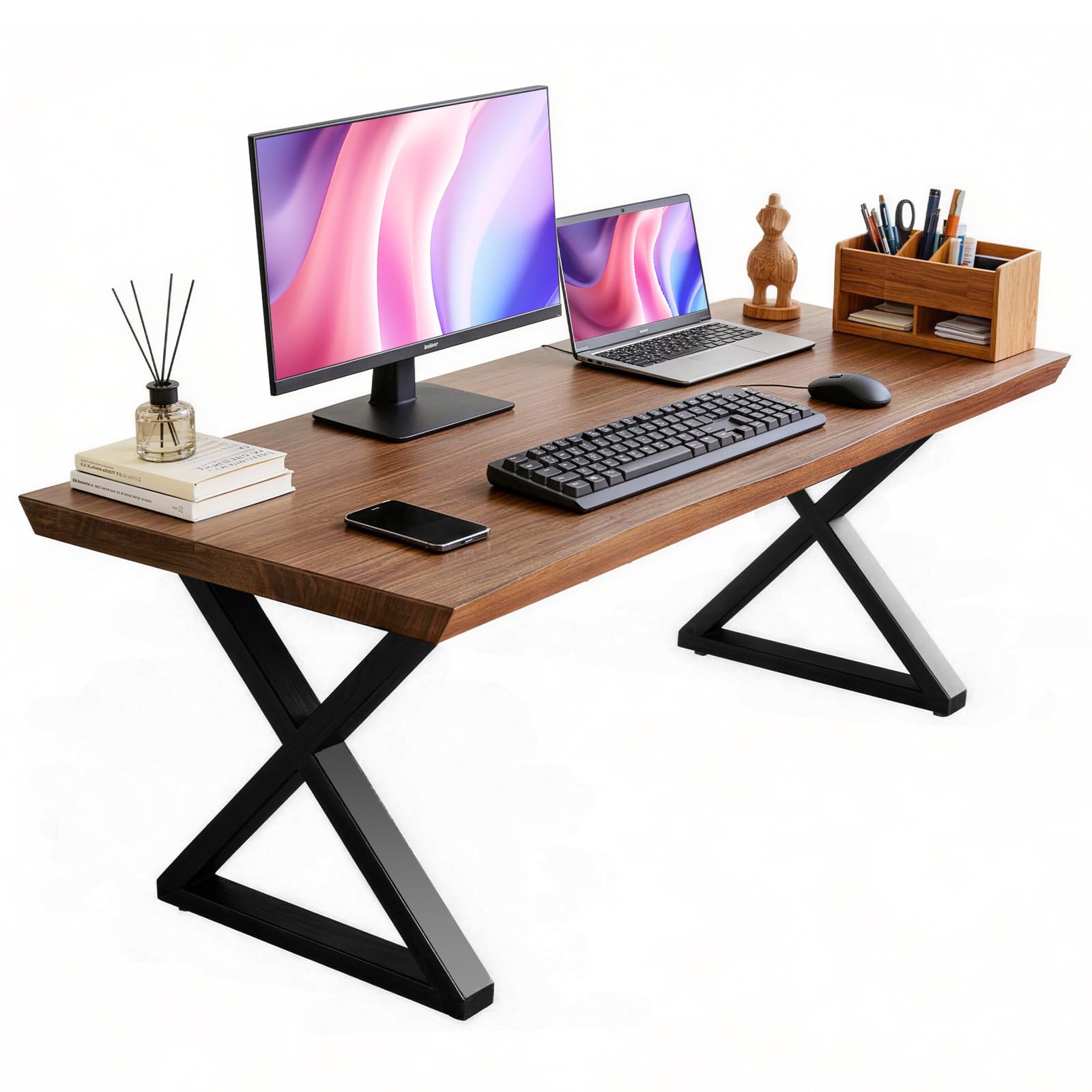 Amazon.com: jmzx store 55 Inch Real Wood Desk for Home Office with