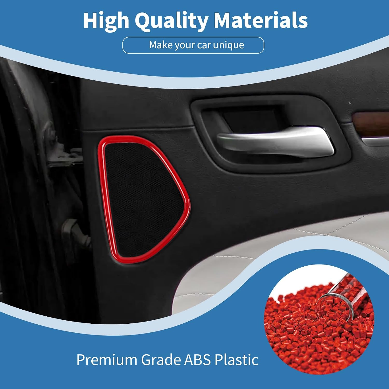 for Charger Rear Door Speaker Trim Cover Ring for Dodge Charger/Chrysler 300C 2011-2023 Red Interior Accessories 2pcs