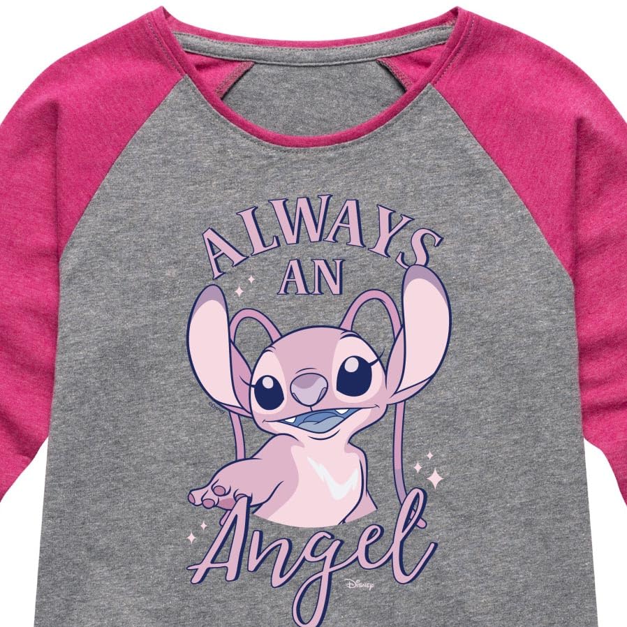 Disney - Lilo & Stitch - Always an Angel - Toddler & Youth Girls Raglan Graphic T-Shirt3