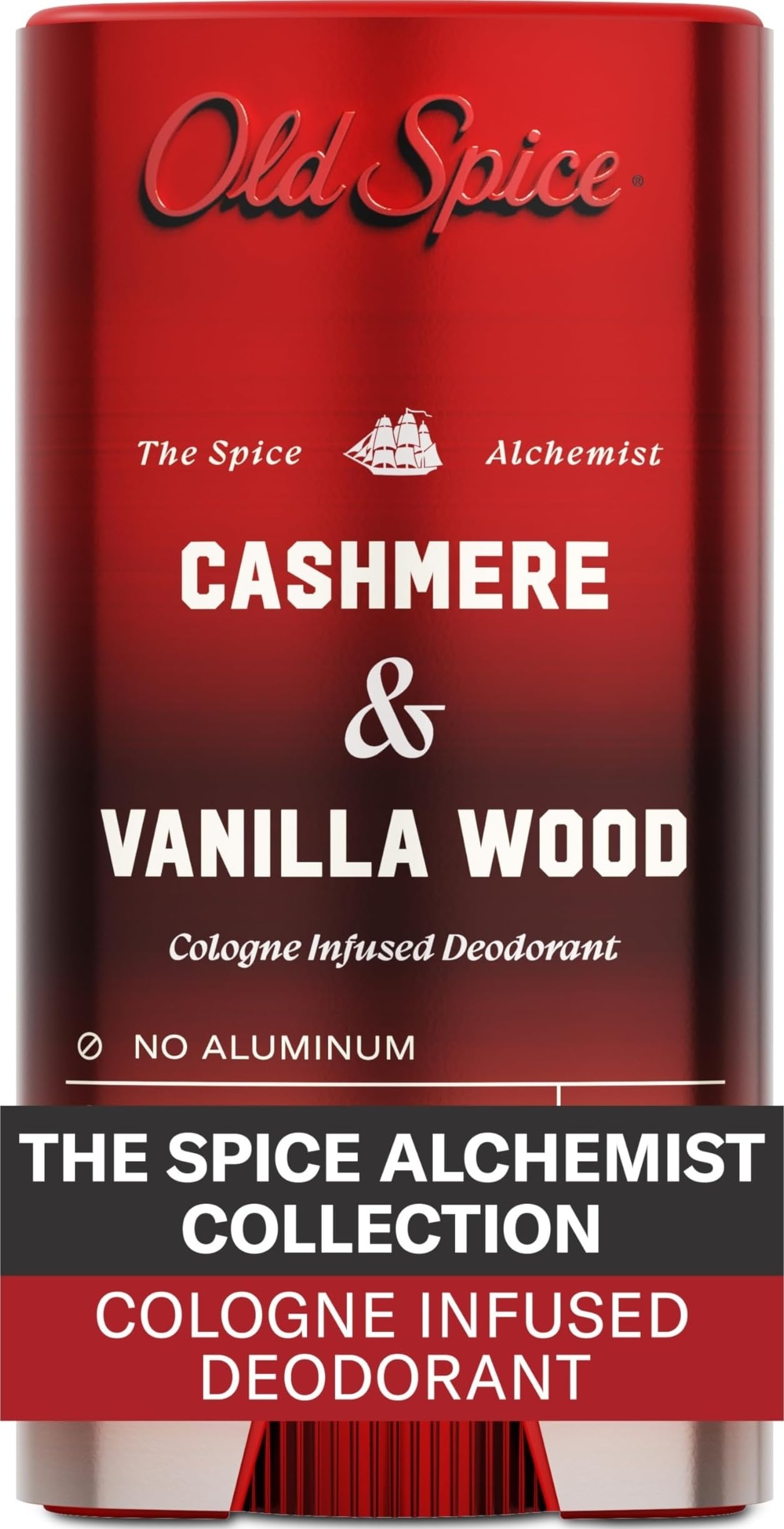 Old Spice Aluminum Free Deodorant for Men, The Spice Alchemist Collection, 24/7 Cologne Infused Scent, No Trade Off Formula, Free of Parabens & Phthalates, Cashmere + Vanilla Wood Scent, 3.0 oz