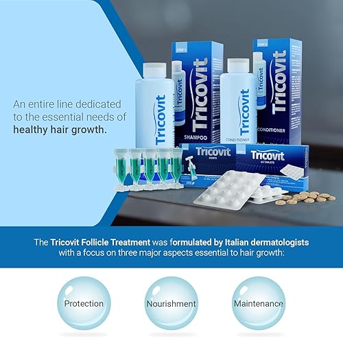 Miniatura 8 de Tricovit Loción capilar Forte con bloqueadores de andrógenos y DHT para adelgazar el cabello y la pérdida de cabello