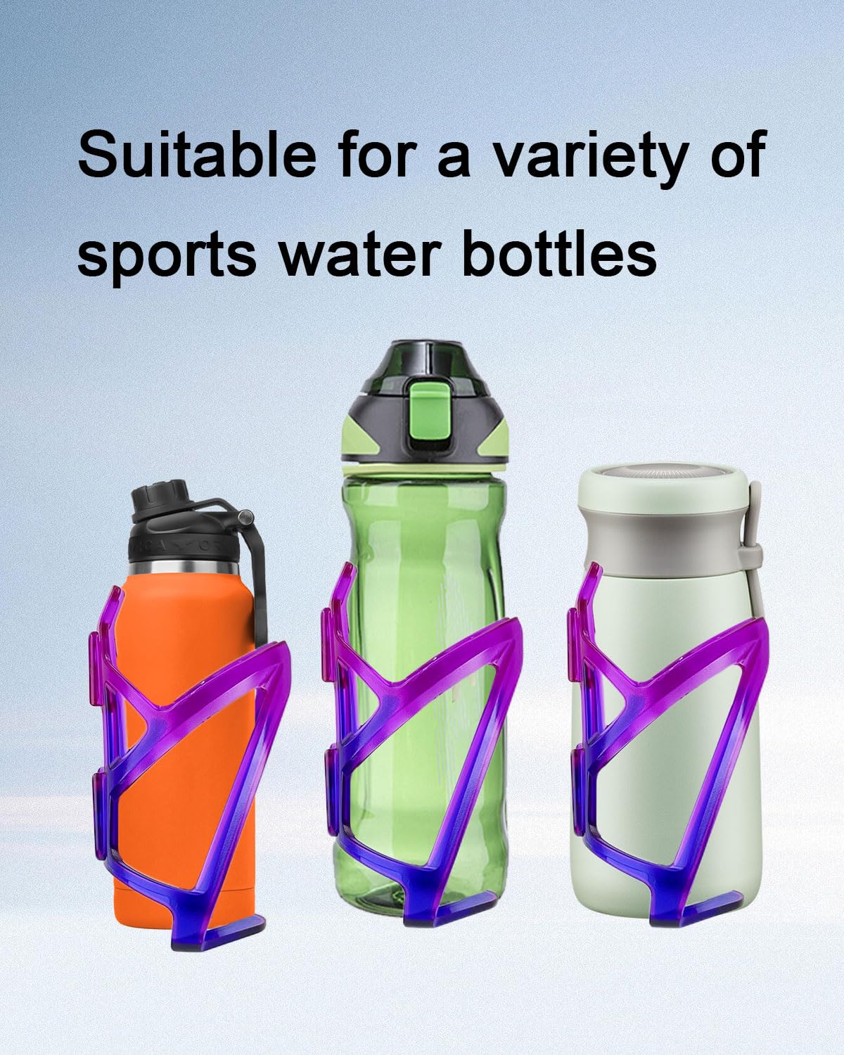 Lot de 2 Porte-Bidons Vélo, Bouteilles Légers Porte-Bidons pour Vélo de Montagne de Route, avec Vis et Clé (Dégradé Bleu-Violet)