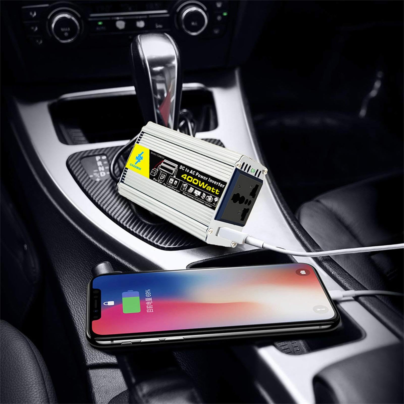 Sine Waves Inverter - da 12 V DC a 220 V AC Pure Sine Power Converter, Inverter da 400 W | Convertitore per auto con clip per batterie, inverter di alimentazione portatile per casa, campeggio,
