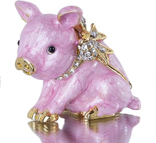 Miniatura 7 de YU FENG Lindas cajas de baratijas de pterosaurio rojo con bisagras de cristal con joyas de dinosaurio figuras de animales de joyería expositor