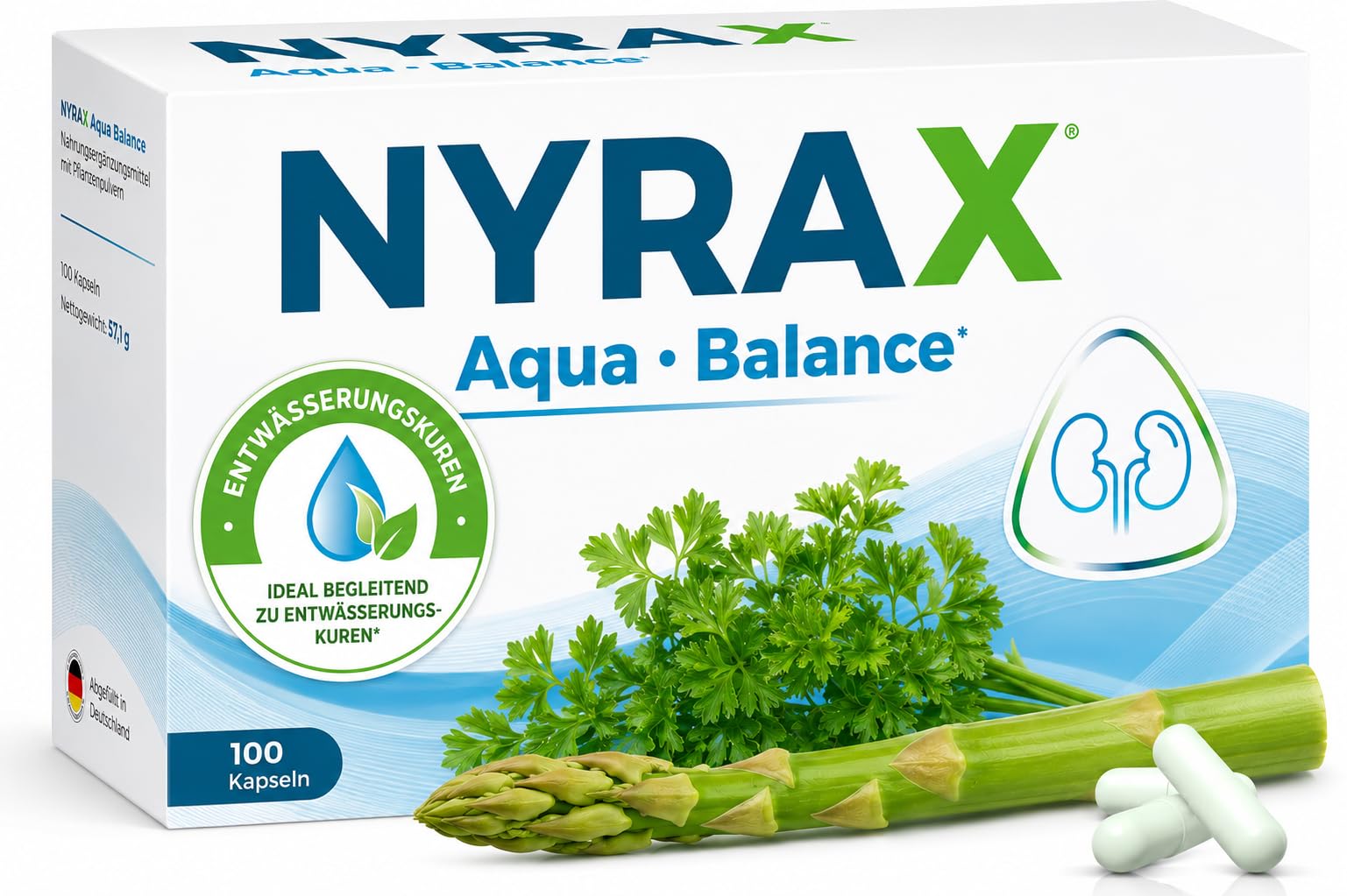 Aqua Balance – Ideal für Entwässerungskuren | Magnesium trägt zum Elektrolytgleichgewicht bei · Mit Petersilie & Spargel · Vegan · Ohne künstliche Zusätze