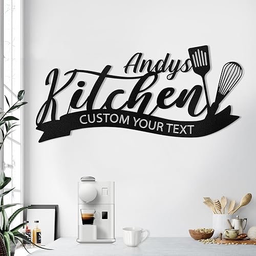 Letrero de cocina personalizado, letrero de nombre de metal personalizado, arte de pared de cocina de metal, decoración de casa de campo, decoración