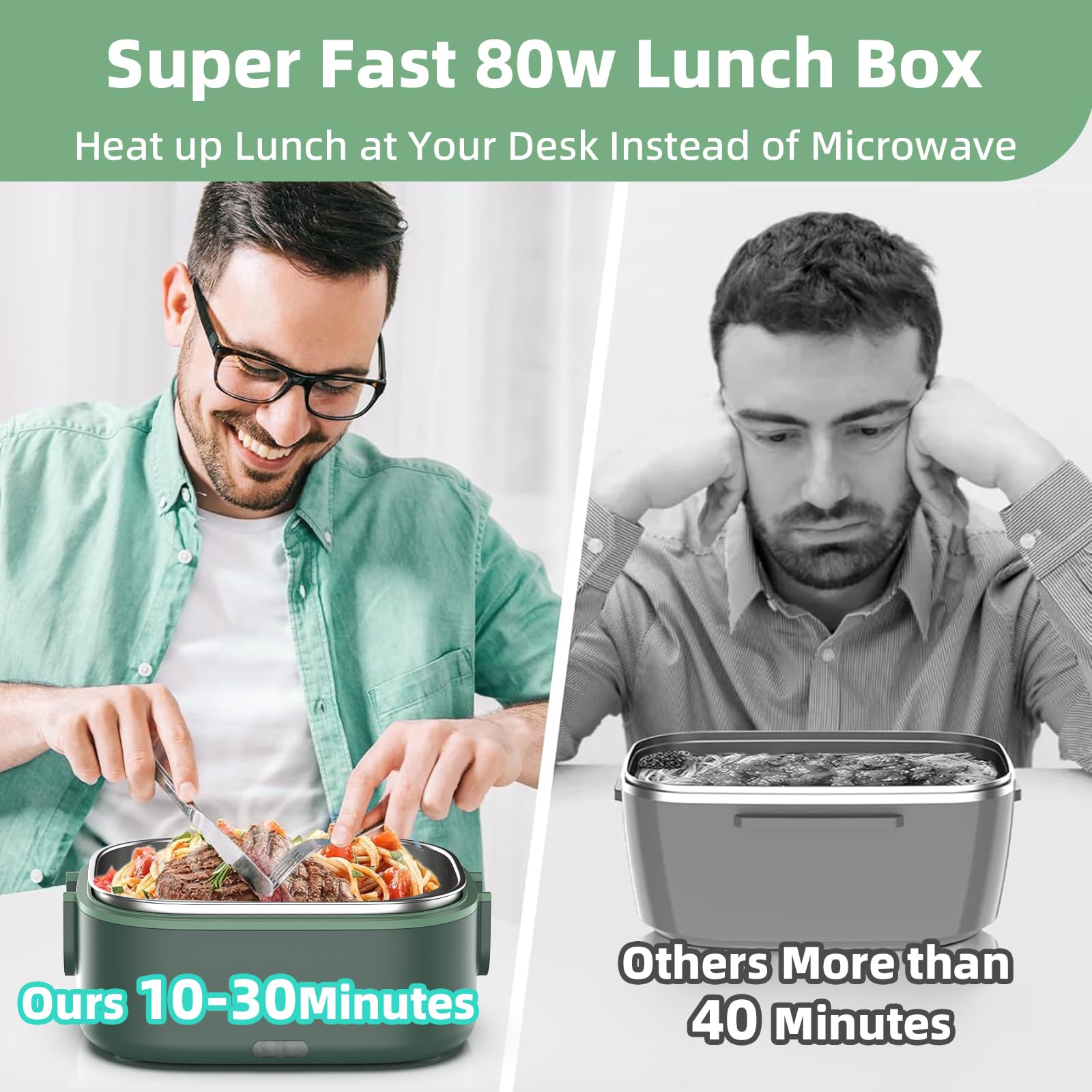 Boîte à Lunch électrique Portable En Acier Inoxydable 304 - 220V, Sans Eau, Pour Bureau, Voyage