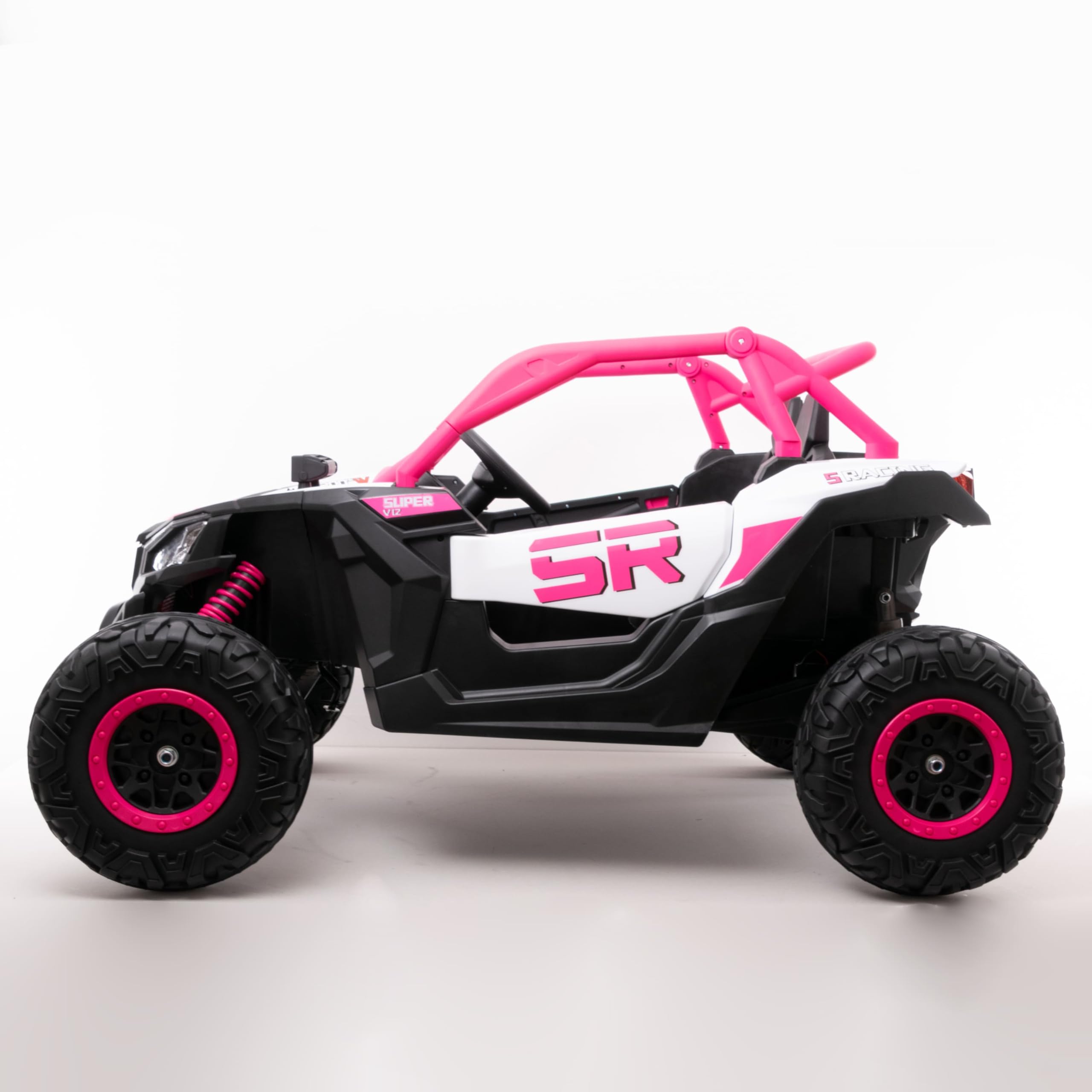 WITIT Auto Automobile ELETTRICA Radiocomandata ATV Buggy off-Road per Bambino Bambina Bambini XSDU-808 24V 7Ah Arancione o Rosa 4 Motori, Bluetooth, USB, LED, Telecomando, carico Max 30 kg (Rosa)