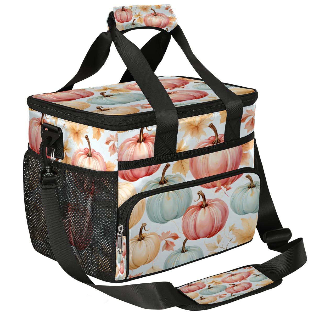 Insulated Picnic Backpack Lunch Box for Women Men Picnic Basket Tote Lunch Bag Picnic Bag Portable Lunch Bags for Picnic, Beach, Work, Trip,Office, Camp Harvest Pumpkins