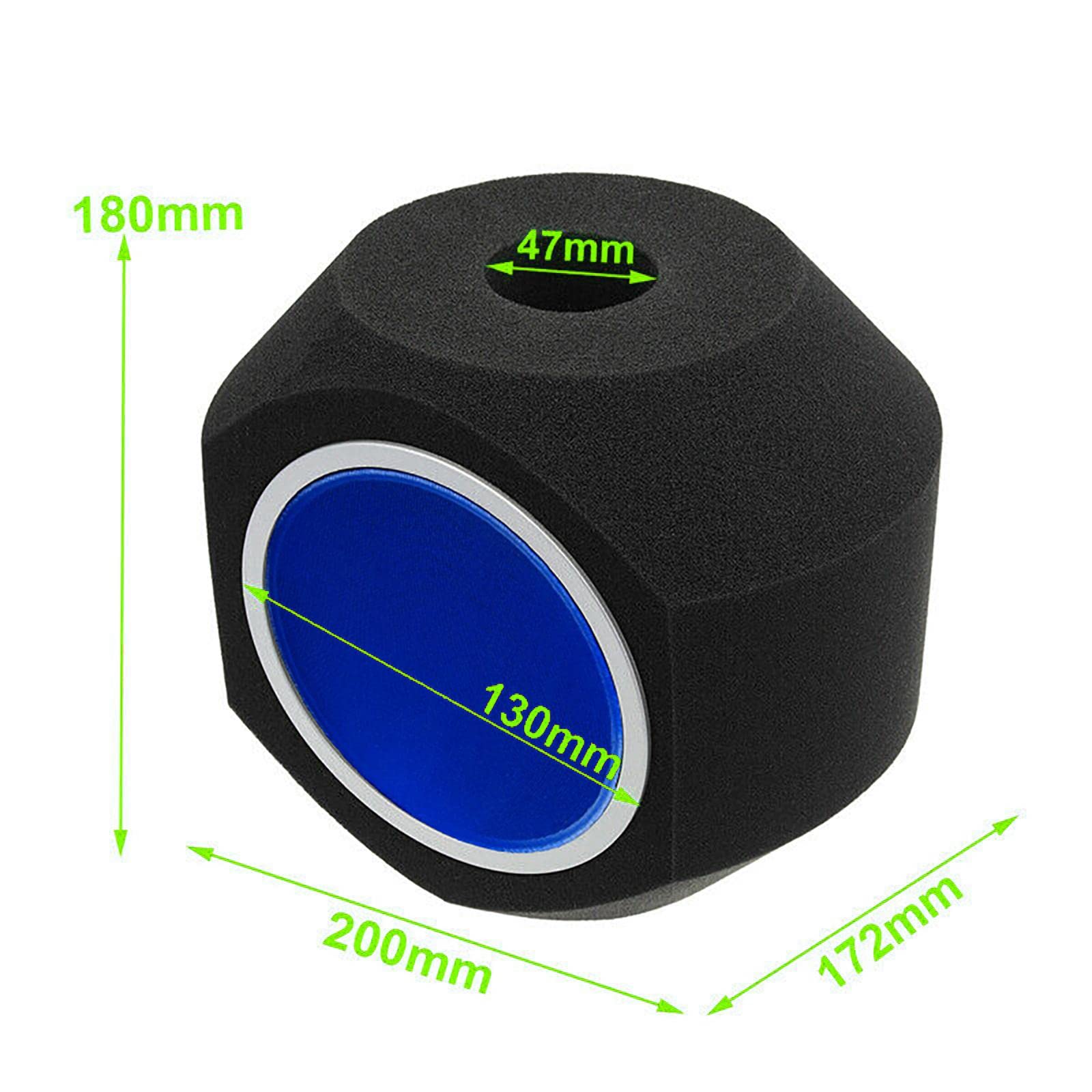 Écran Bouclier Filtre Acoustique Mousse Réduction Bruit pour Voix Convient Studio Musique à Domicile 20x18cm