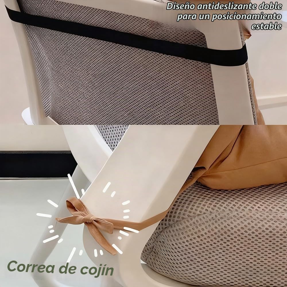 Cojín Antiescaras Integrado para Silla De Ruedas con Respaldo, Reductor Presión Lavable En Poliéster/Algodón, Previene Úlceras por Presión Accesorio para Sillas Ruedas Y Oficina