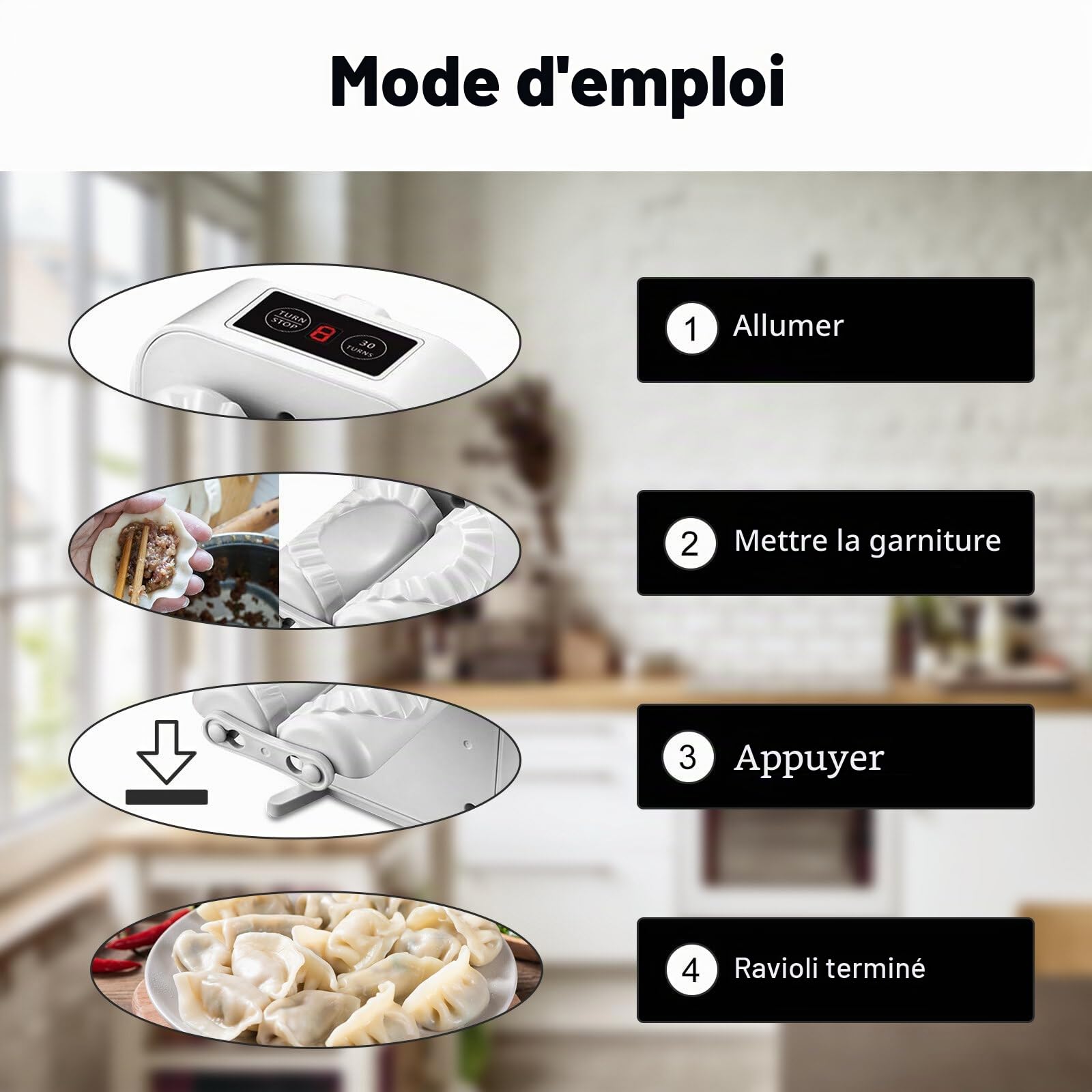 Machine à raviolis automatique : machine à raviolis automatique, machine à raviolis électrique, moule à raviolis avec pinceau et cuillère, moule à boulettes pour la fabrication de VonKlöß