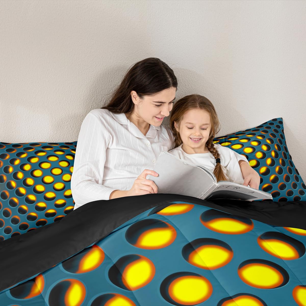 Honeycomb Down Comforter Set Hexagon Geometric Bedding Sets Beehive Comforter Set For Kids Boys Girls Reversible Black Stereoscopic Dense Hole Abstract Art Duvet Sets 3 Pieces Queen Size Blue Yellow