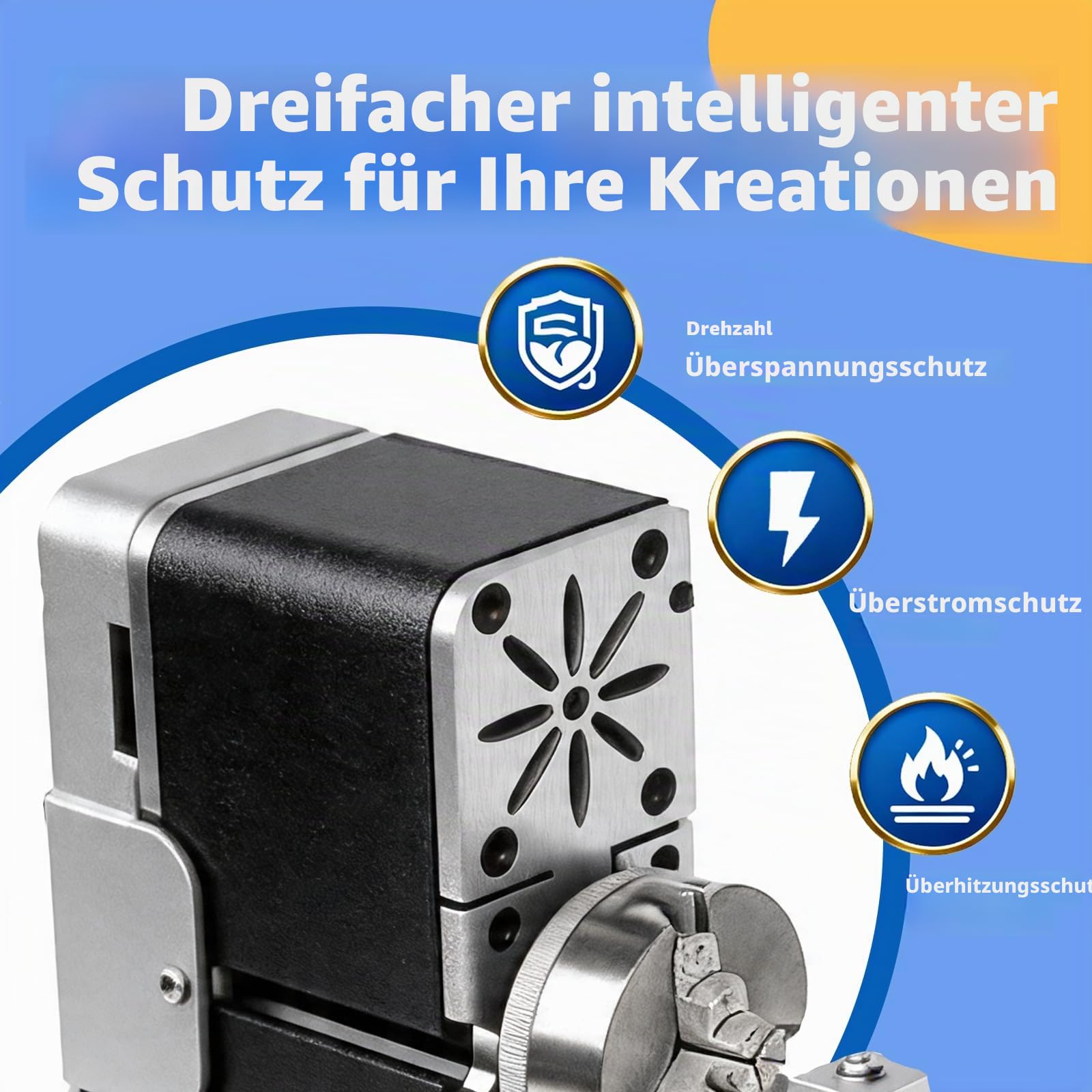 Vollmetall-Miniatur-Drehmaschine 36W 20000 U/min Didaktische Mini-Metall-Drehmaschine für Hobbyisten Holzbearbeitung Handwerk