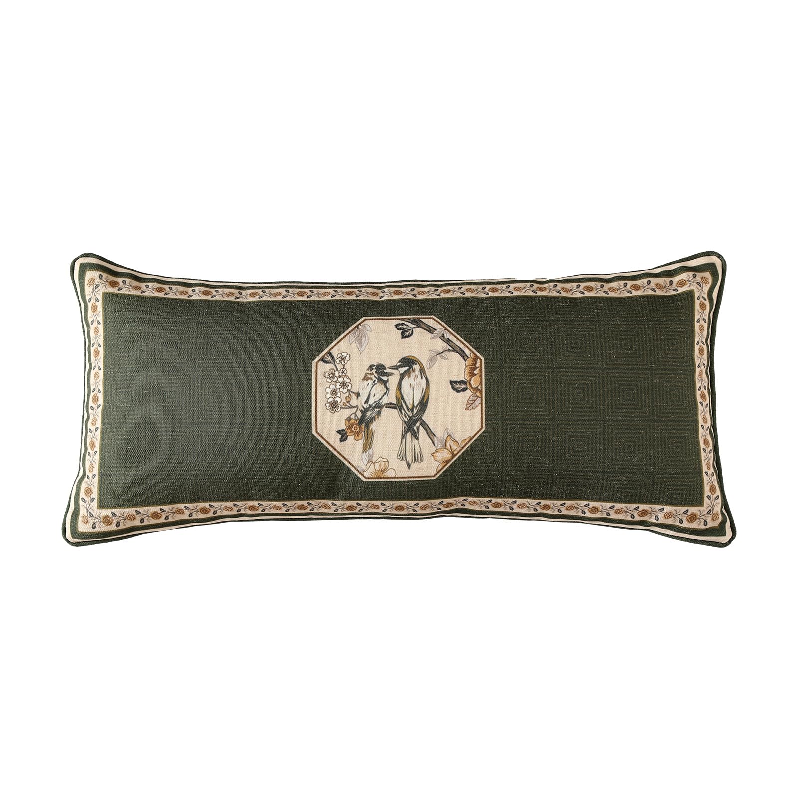 ISAENNE Vintage Elegant Linen Rectangle Throw Pillow Cover, 28'x12'