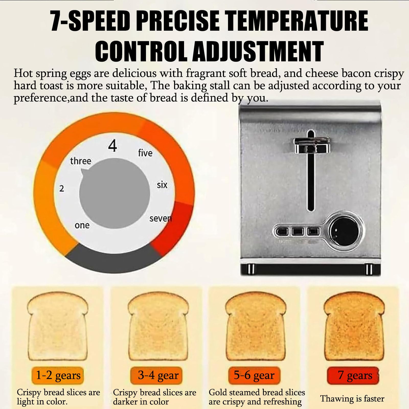 Tostadora Comercial De Acero Inoxidable Para 2,4 Y 6 Rebanadas,Con FuncióN De Congelado,CancelacióN Y Recalentamiento,Ranuras Extra Anchas,Para Restaurantes,PanaderíAs Y Cocinas,4-Slices