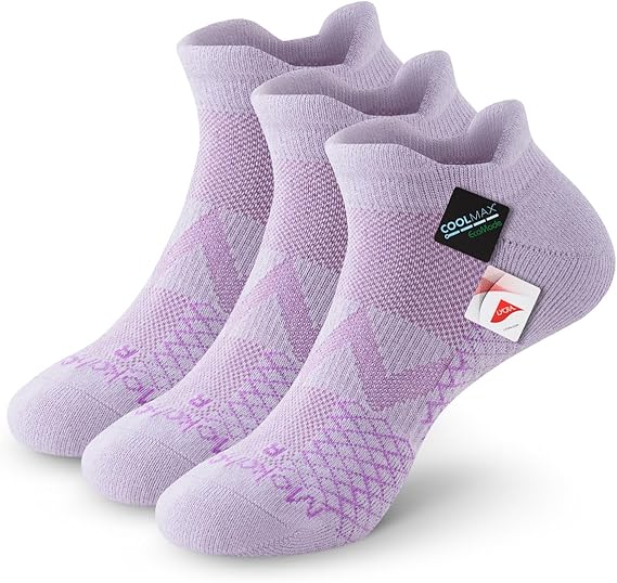 Mokah Stone Diabetic Ankle Socks for Men Women, COOLMAX LYCRA Moisture-Wicking Non-Binding Cushioned Neuropathy Sock, 3 Pairs