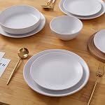 Stone Lain Lauren Stoneware Ensemble de vaisselle, 16-Piece Service pour 4, Blanc cassé