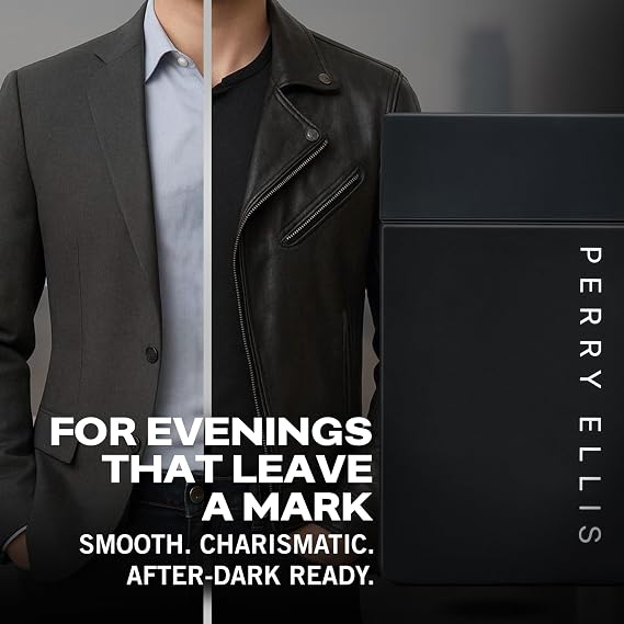 Perry Ellis Midnight Eau De Toilette Spray for Men - Mens Cologne, Long Lasting Perfume, EDT, Fragrance with Notes of Warm Woods, Cinnamon & Amber - 3.4 fl oz (100 mL)