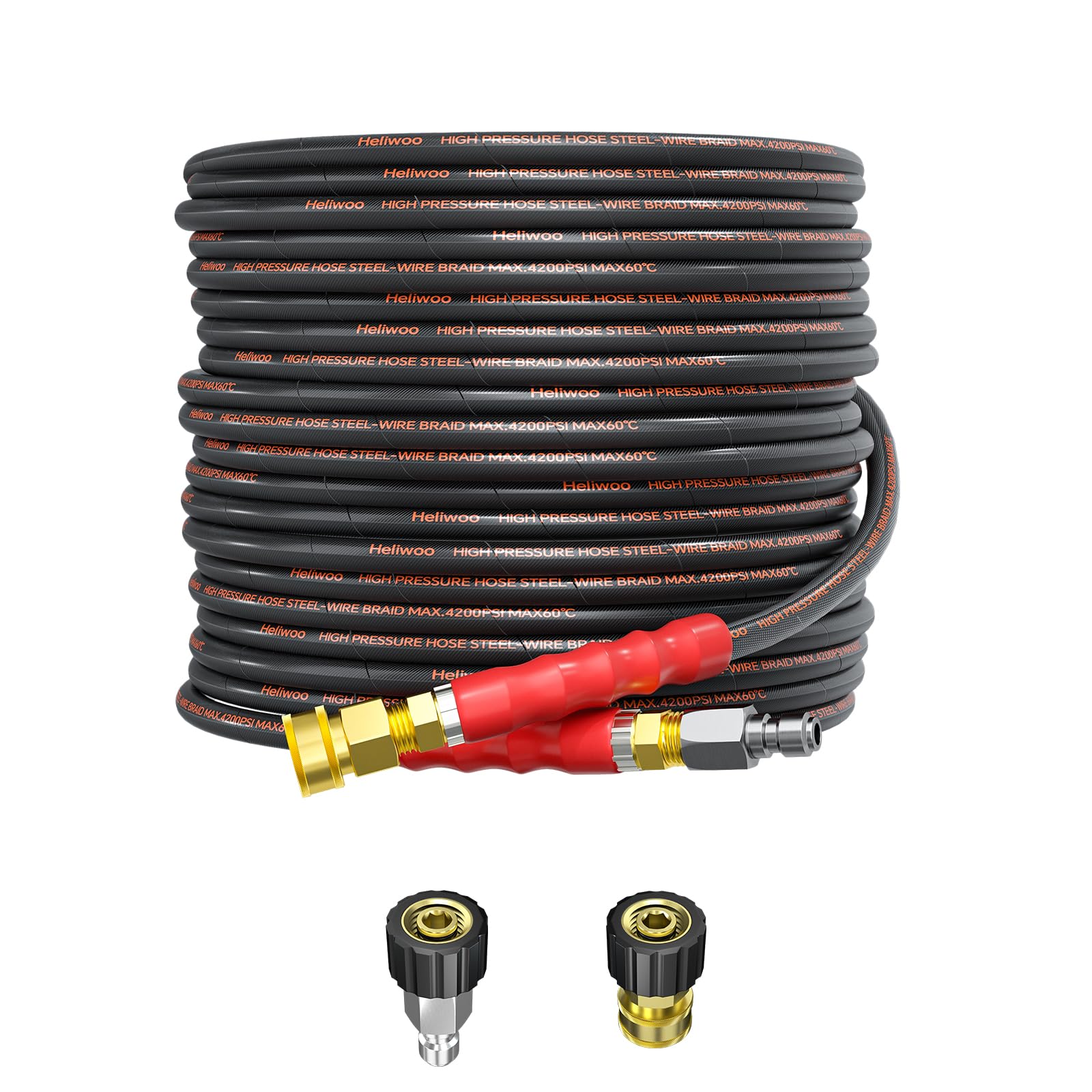 50FT Pressure Washer Hose 1/4" 4200PSI Kink Resistant