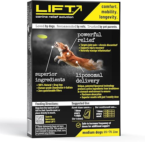 Miniatura 4 de Summit Animal Lift - Suplemento de salud para aliviar el dolor canino, vitamina de apoyo para la cadera y las articulaciones, cronroitina líquida