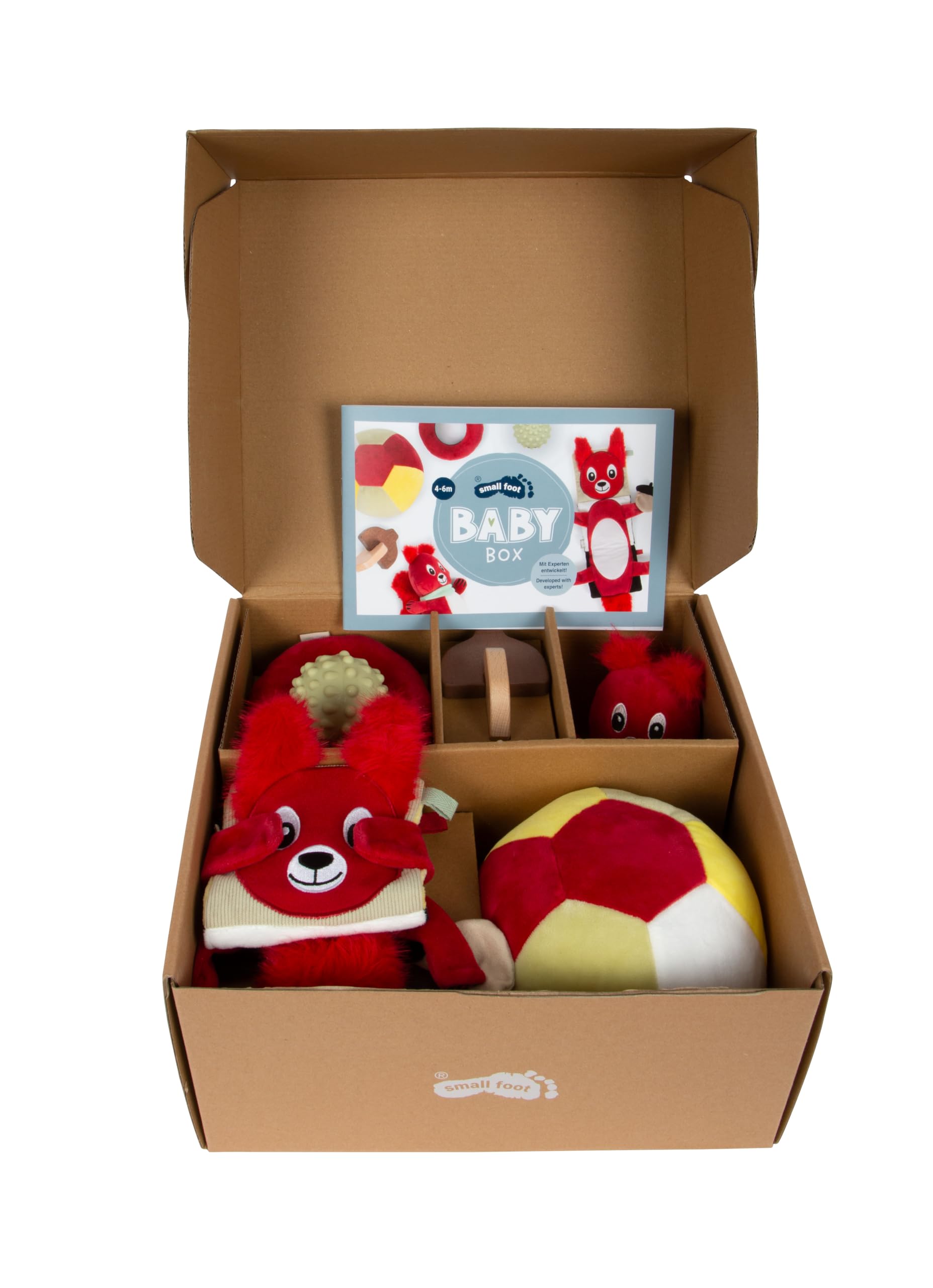 small foot Baby Box 4–6 Mesi, Giochi per Neonati Adatti all'Età, da 4 Mesi