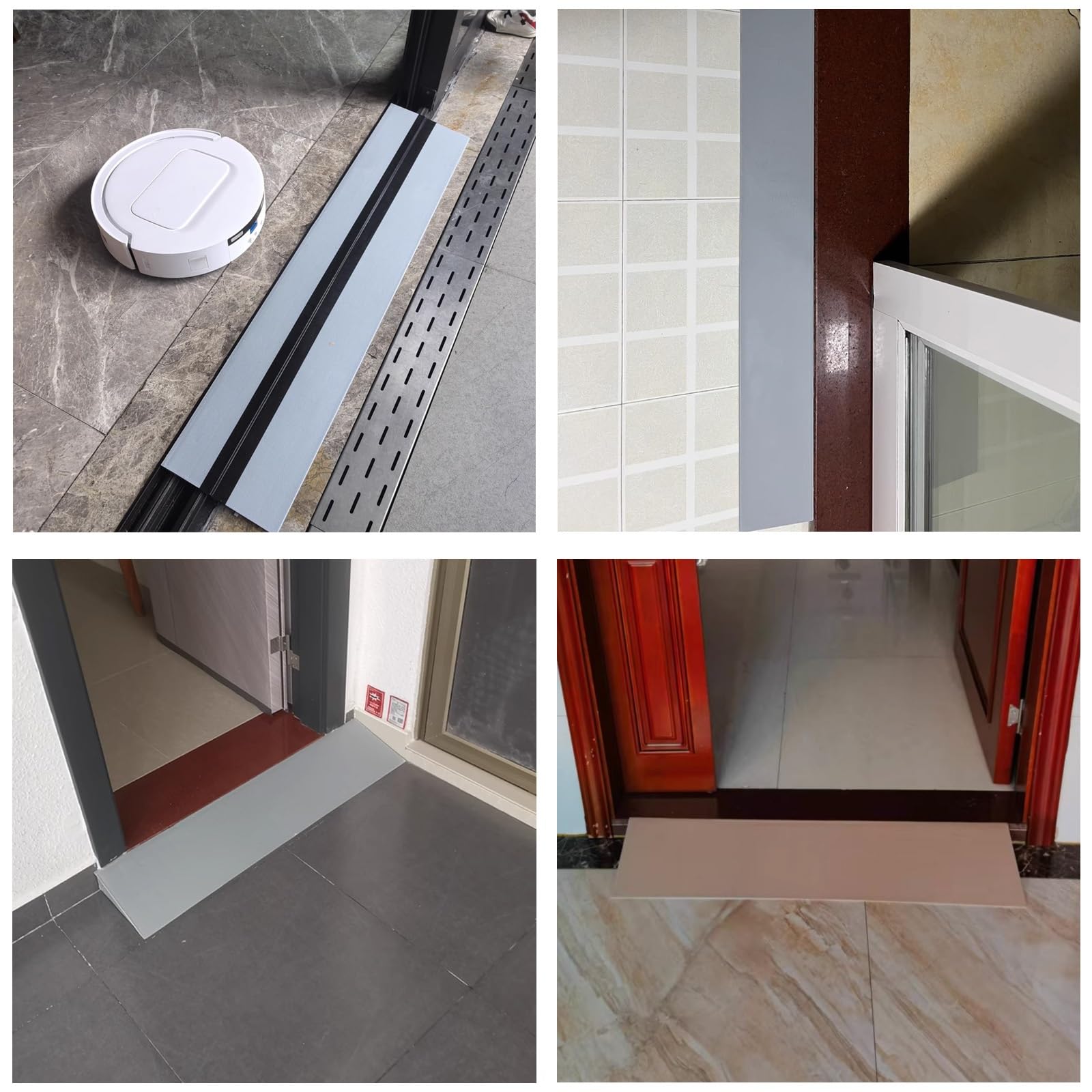 Rampa di Soglia in Plastica per Robot Che Si Arrampicano, Rampe Pedana per Disabili, Tappetino Tagliabile per Gradini D'ingresso per Interni(Beige,100x15x2.5cm/39x6x1in)