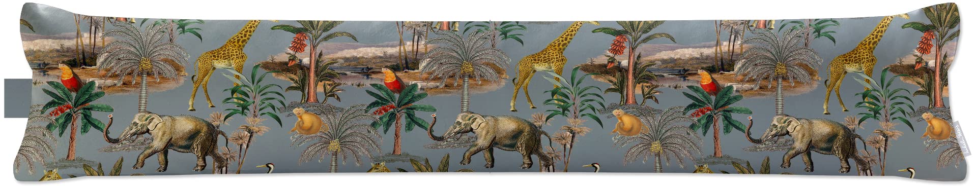 Izabela Peters French Grey Luxurious Eco-Friendly Draught Excluder - Safari Voyage - Extra Long - Window Door Seal, Fabric Draft Excluder Cushion Stopper For Door Bottom