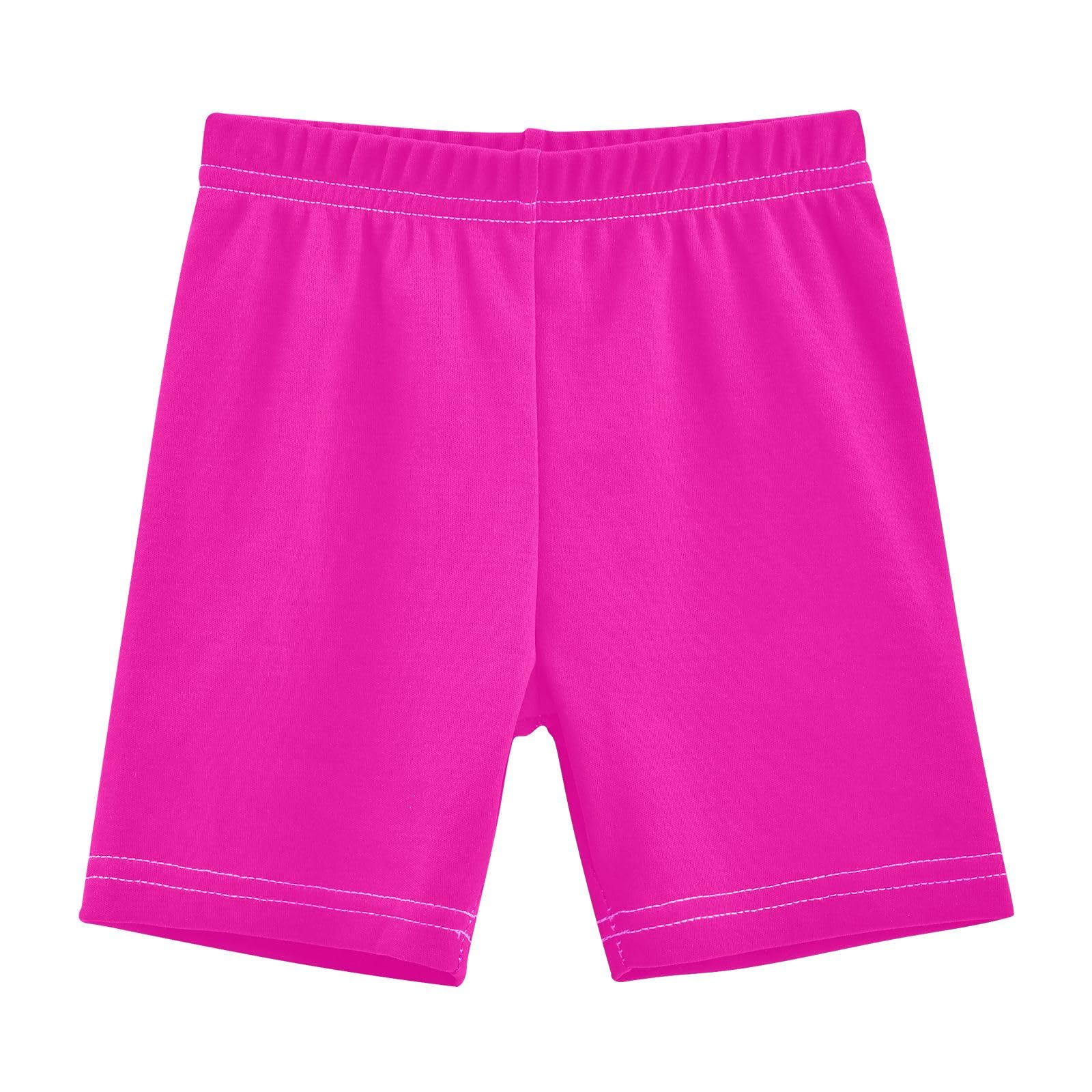 Girls' Cartwheel Shorts Fuchsia Bike Shorts Breathable Under Dress Biker Short Kids Clothes 5T