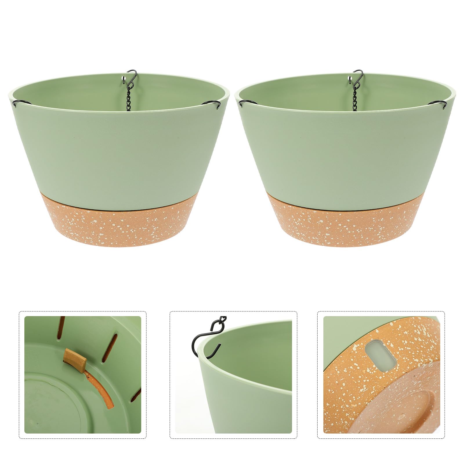 Gatuida Jardinières Suspendues Pot de Fleurs Polyvalent à Suspendre en Plastique Lot de 2 pour Plantes Vertes pour Balcon et Décoration Intérieure