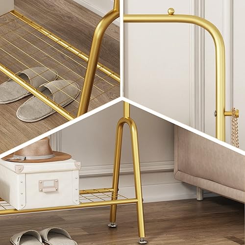 Miniatura 4 de Thick forest Perchero dorado para ropa de vestir dorado resistente para zapatos bolsas de ropa dorada estantes de almacenamiento