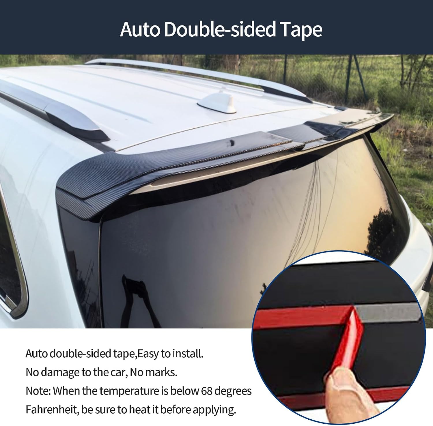 Rear Side Spoiler Wing Cover Compatible with Toyota Sienna 2024 2023 2022 2021 Rear Trunk Spoiler Wing Trim Exterior Car Accessories ABS 1PCS(Carbon Fiber Style)