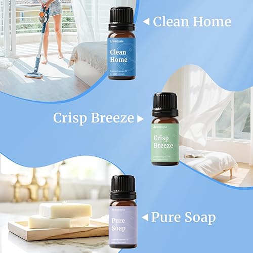 Miniatura 4 de Aceites aromáticos difusores, aceites esenciales aromtopia para difusores para el hogar, juego de 6 x 0.3 fl oz, aroma limpio para hacer jabón de