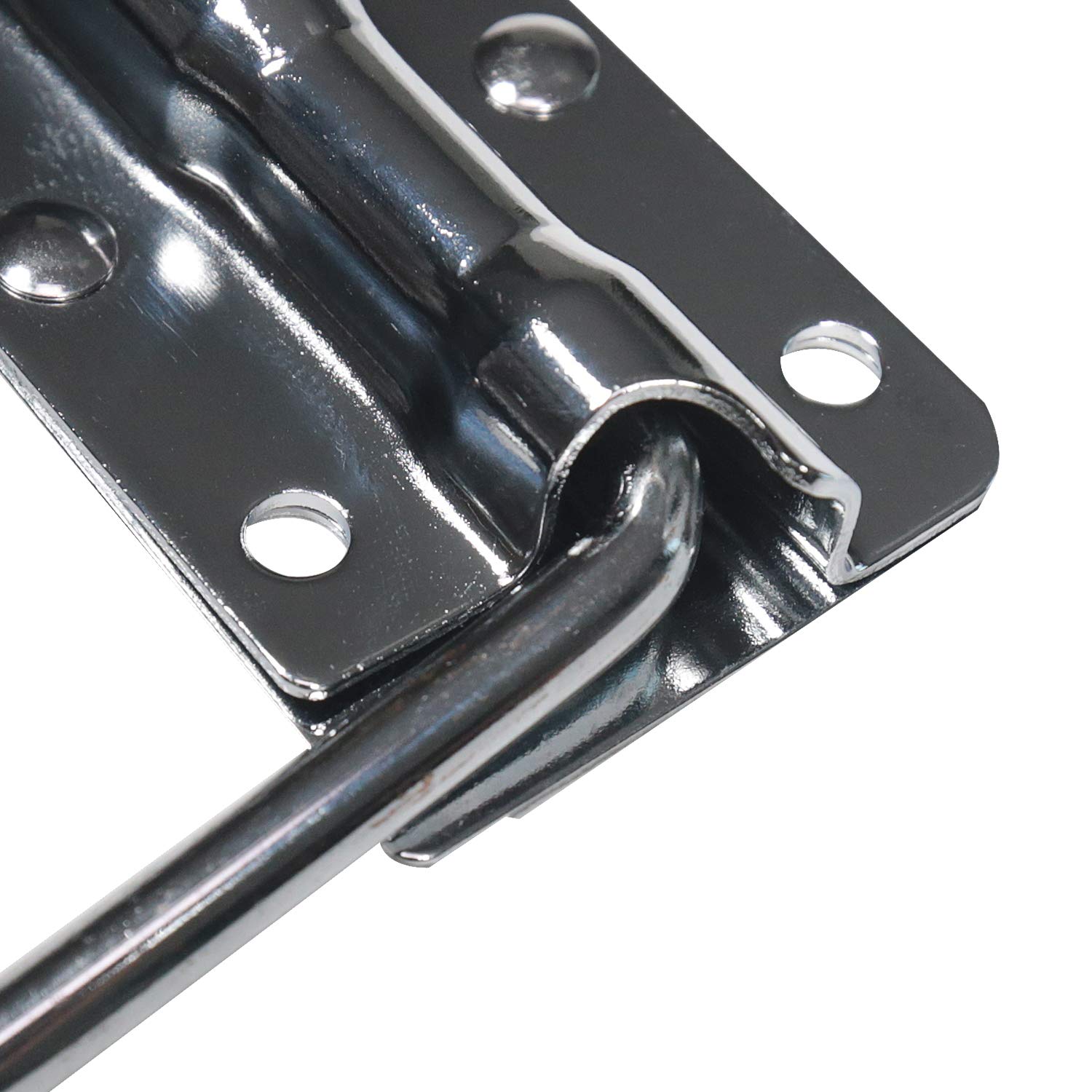 HMF 14990-09 - Manici pieghevoli per casse, set da 2 pezzi, con molla, 12,5 x 4 cm, argento zincato