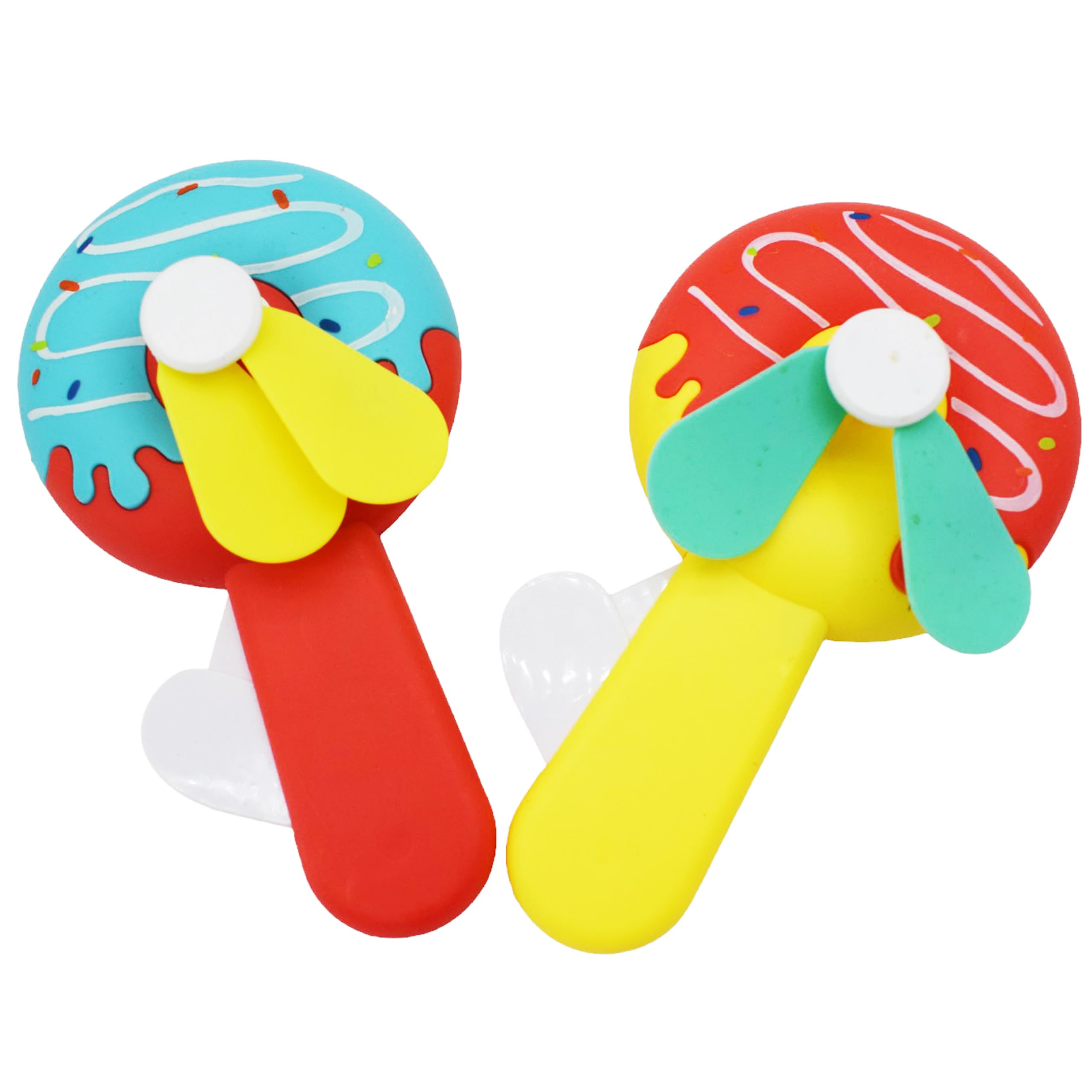 Asera Mini Baby Portable Hand Pressure Toy Fan For Kids Without Battery (Donut 2 Pcs)-image-11