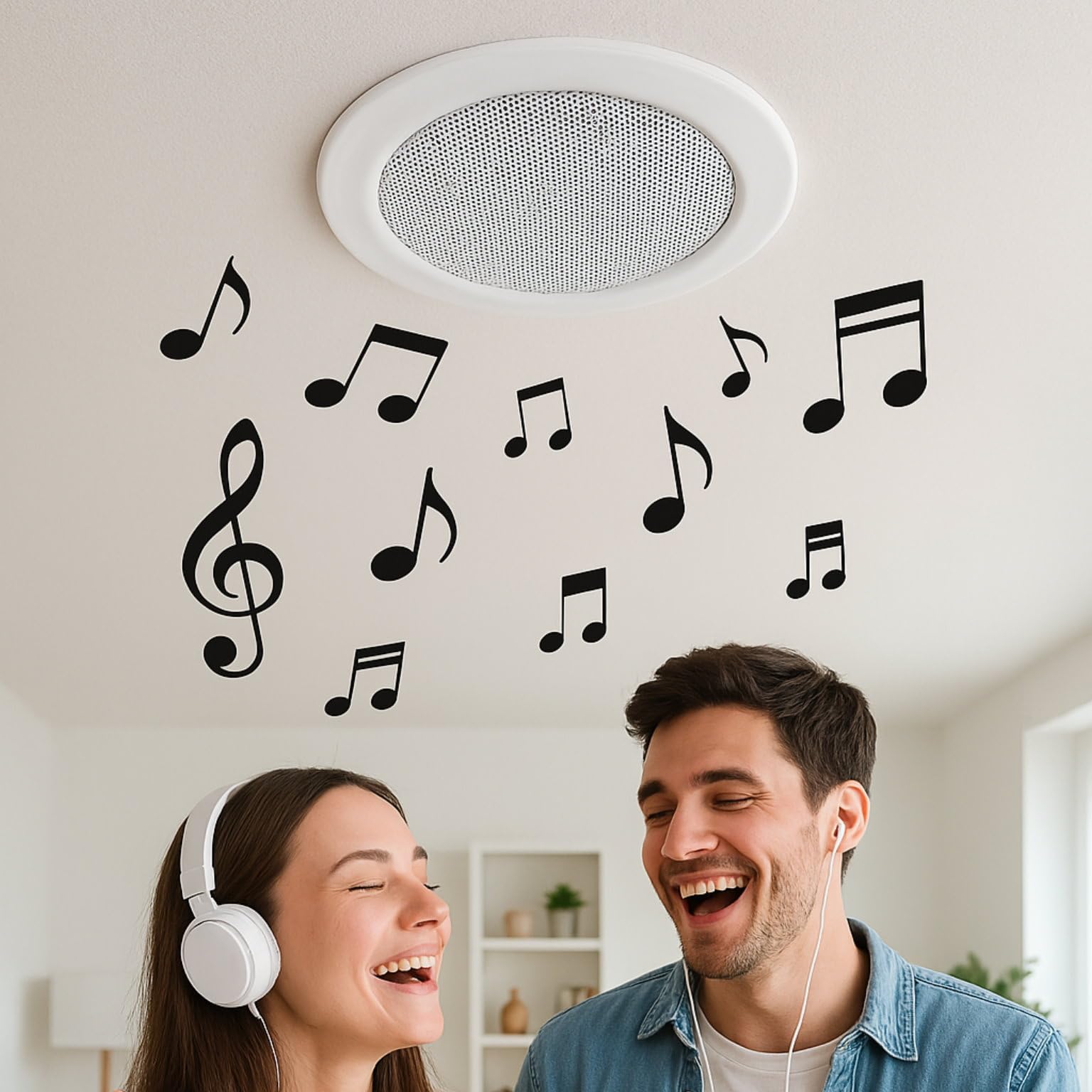 Lunivers Haut-parleur encastrable entièrement en métal, 18 W RMS, puissance musicale 80 W