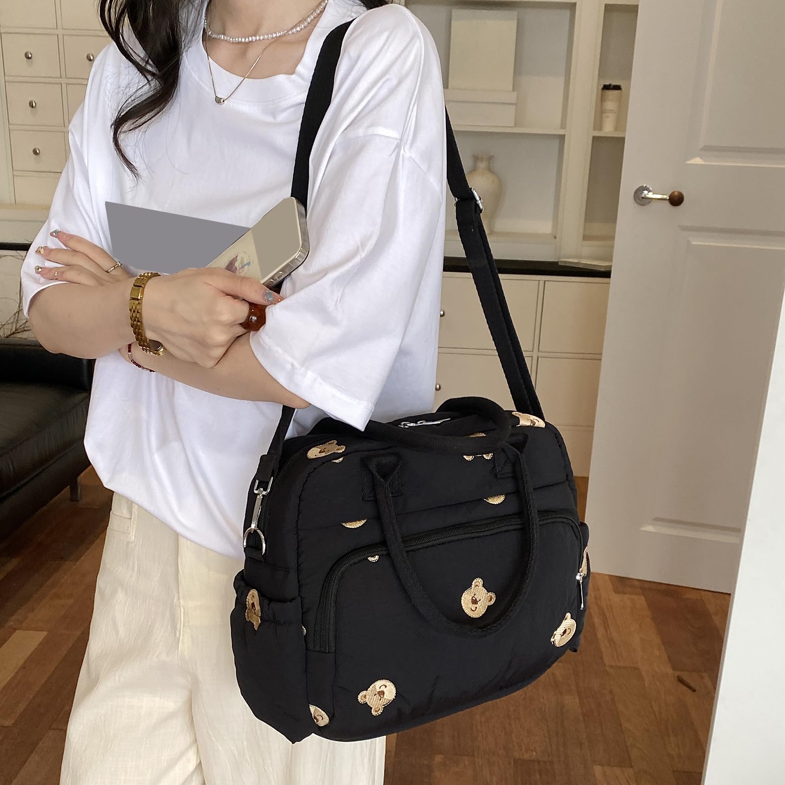 Torba na pieluchy crossbody dla kobiet mini torebka duża pojemność podróżne torby dla niemowląt z odpinanym paskiem dla niemowląt, dziewcząt i chłopców