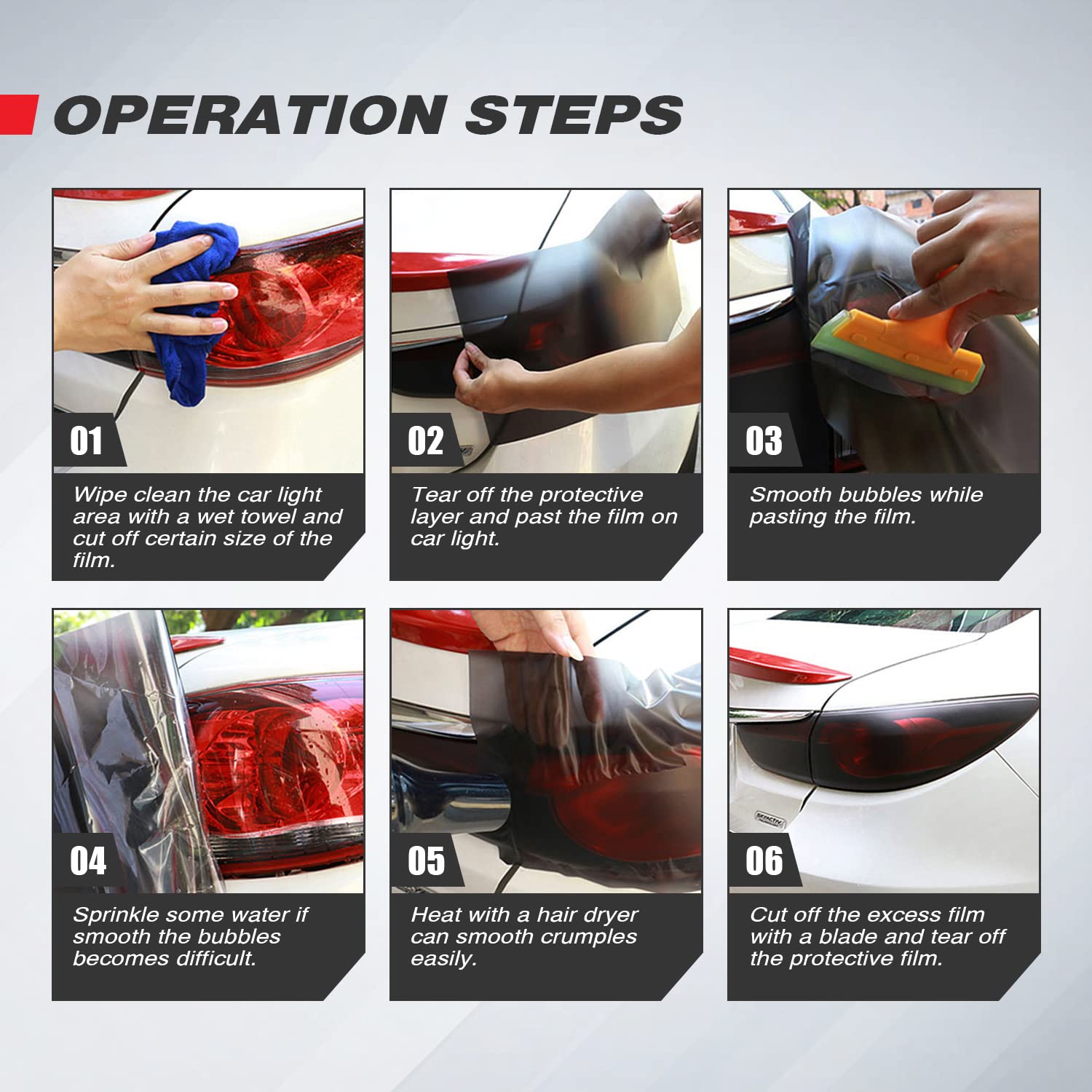 Pellicola Per Fari Auto Nero Affumicato - Adesivo In Vinile Rimovibile | Tinta Luci Per Effetto Sportivo - Foto 4