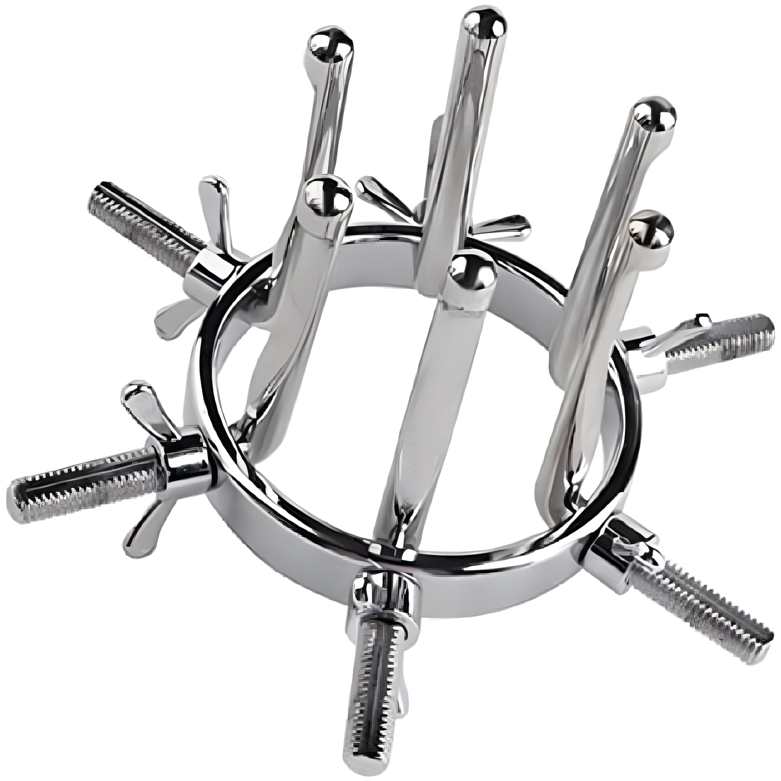 Dilatateur anal réglable en métal Dilatateur vaginal Jouet sexuel anal Spéculum anal et vaginal pour l'exploration sensuelle et la stimulation intense BDSM (rond et ovale, lot de 2)