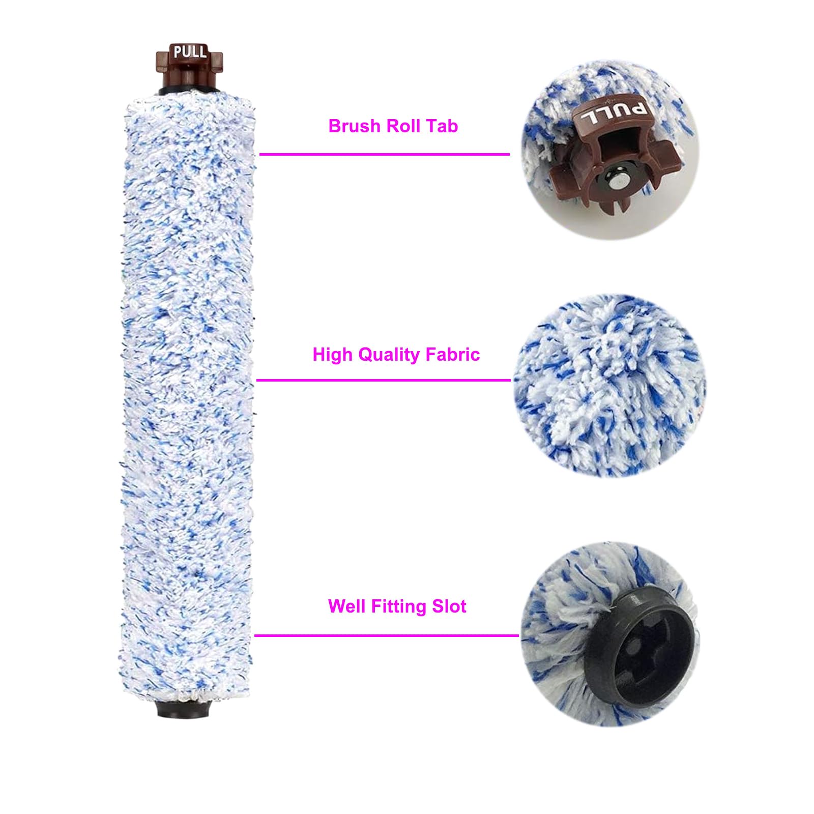 PELLYDA Brush Roll Filters Replacement Parts for Bissell CrossWave 1785 2306A, 2 Pack 1926 CrossWave Wood Floor Brush Roll & 2 Pack 1866 Upright Filter, Replace Part# 1608022, 160-8022 & 1608684.