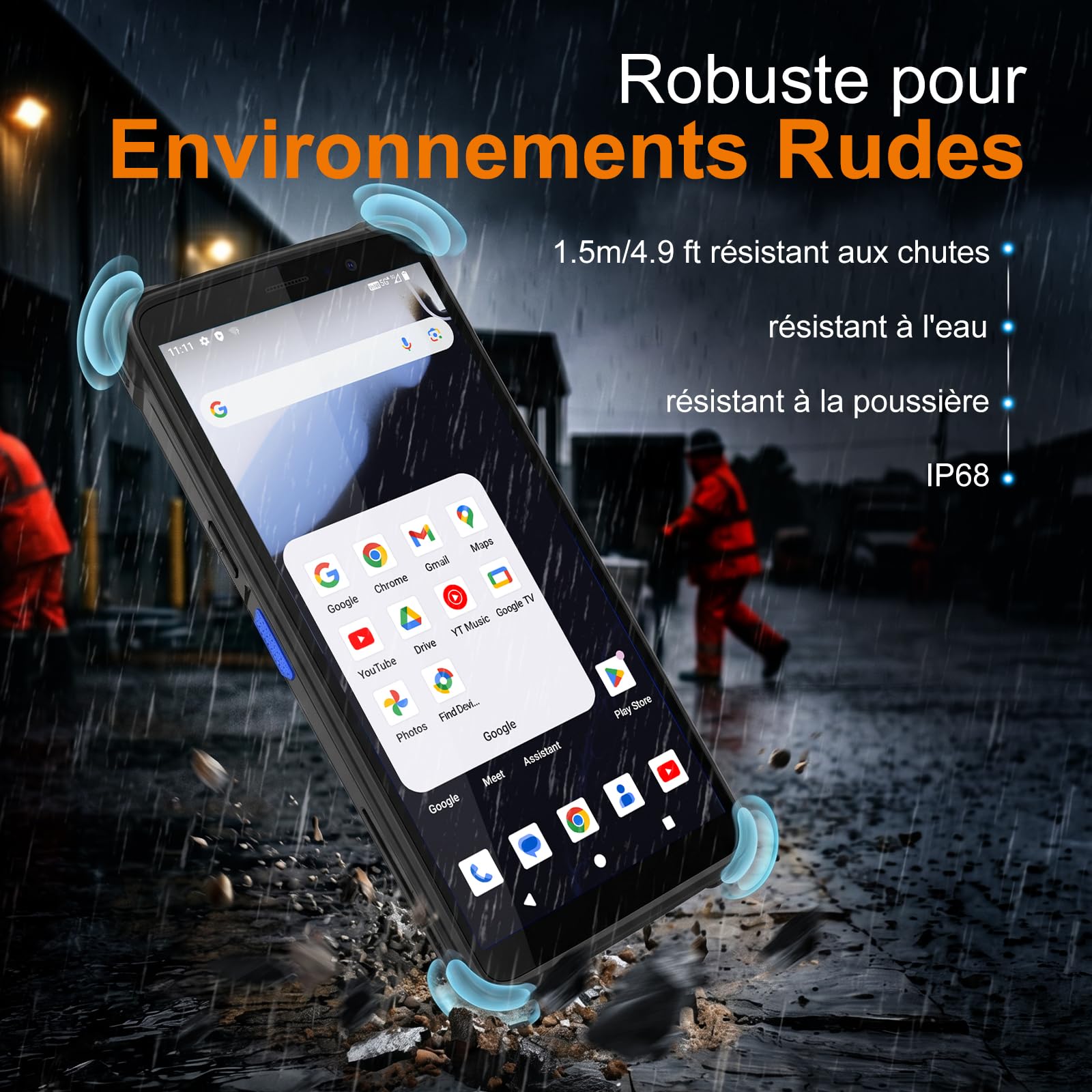 FARSET F35 Scanner de Codes-Barres Android avec Moteur sous Licence Zebra, Ordinateur Mobile PDA Portable, 5G LTE & WiFi 6, écran de 6", NFC, 5000 mAh, IP68,1D/2D/QR pour entrepôt et logistique